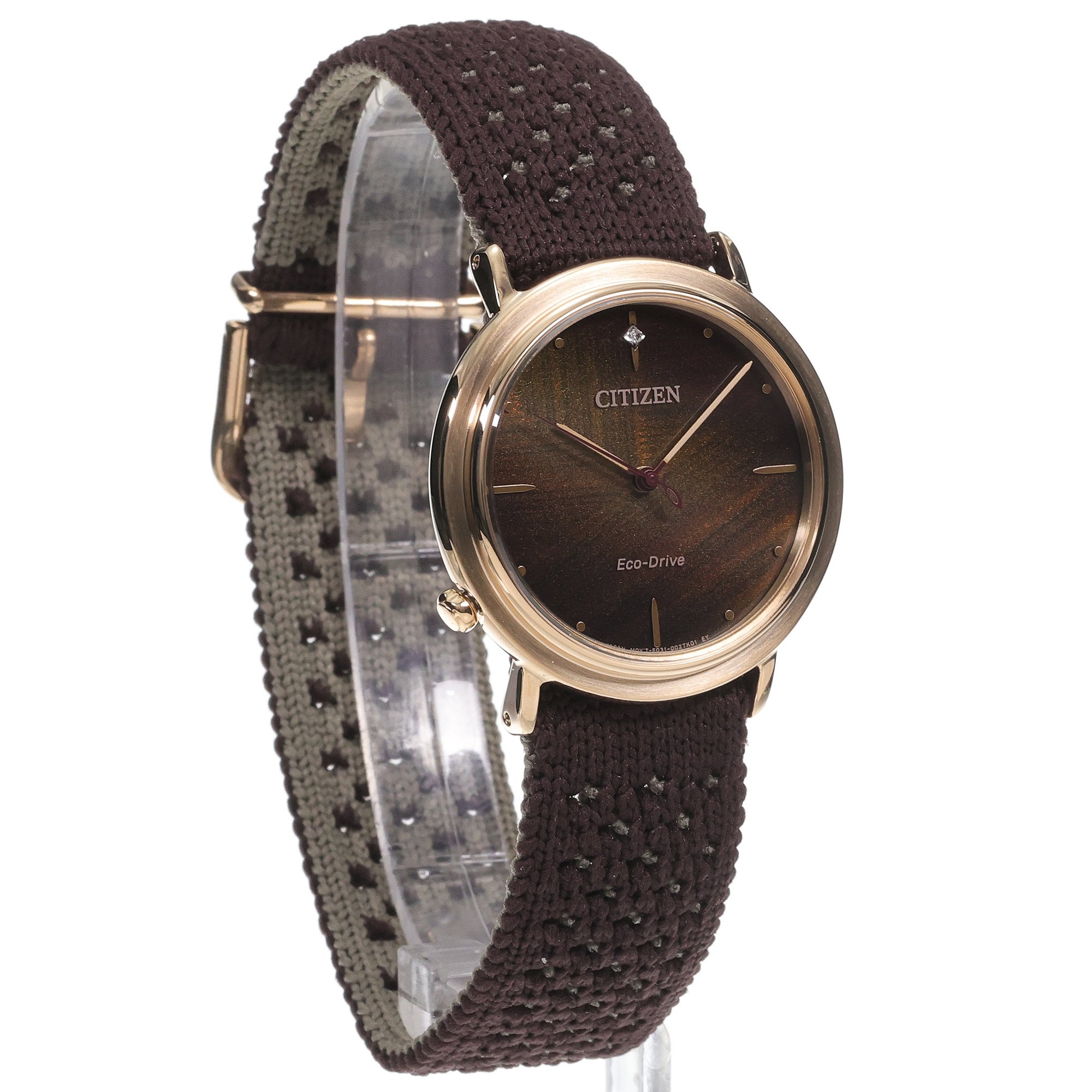Citizen EM1003-48X zegarek różowe złoto klasyczny Lady pasek - miniatura 3