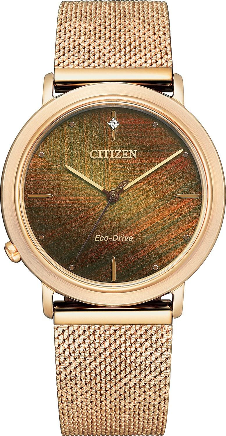 Citizen EM1003-48X zegarek różowe złoto klasyczny Lady pasek - miniatura 5