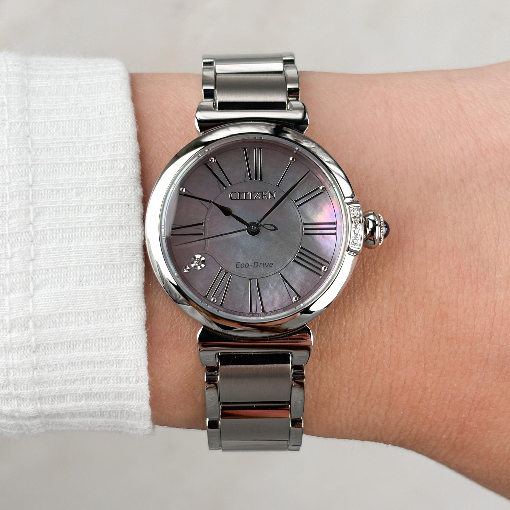 Citizen EM1060-87Y Citizen Lady May Bells Ecodrive klasyczny zegarek srebrny - miniatura 9