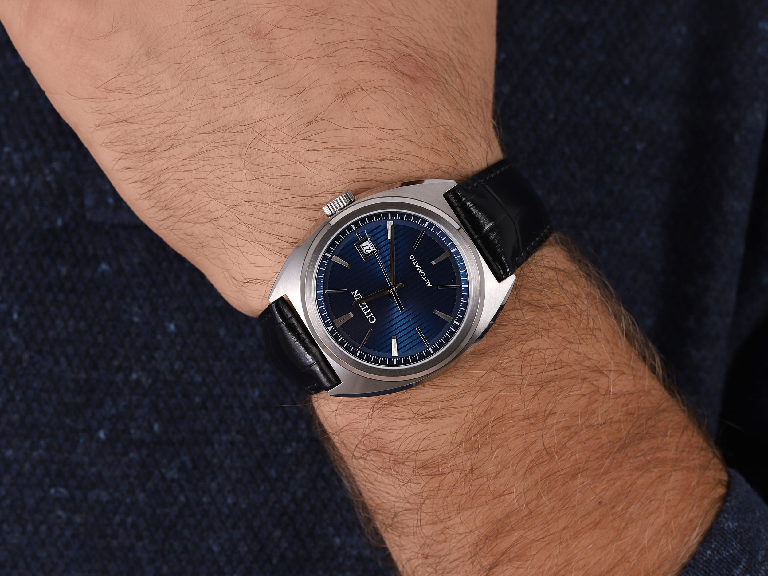 Citizen NJ0100-46L zegarek srebrny klasyczny Automat pasek - miniatura 4