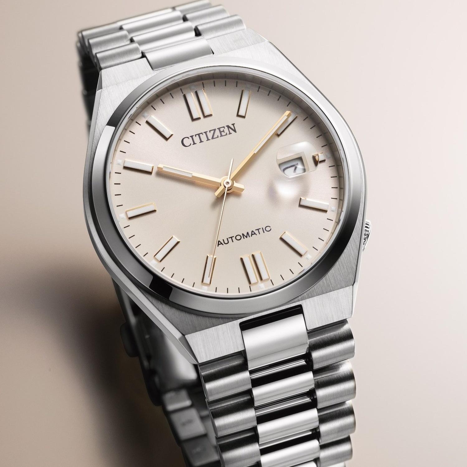 Citizen NJ0151-88W Automat Tsuyosa Beige Automatic Classic Sapphire zegarek męski klasyczny szafirowe - miniatura 8