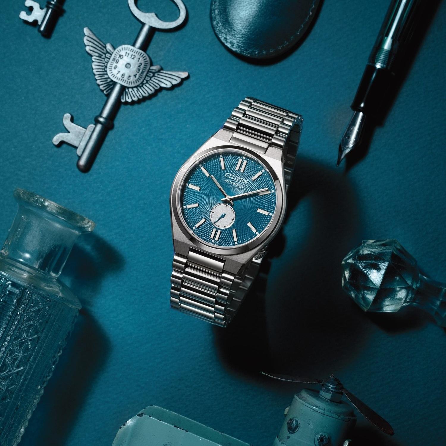 Citizen NK5010-51L Tsuyosa Blue Automatic Small Second Classic Sapphire zegarek klasyczny Automat - miniatura 4