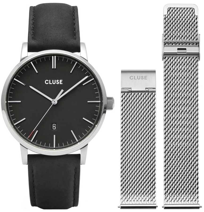 Cluse Gift Box Aravis Watch and Mesh Strap Silver CG20904