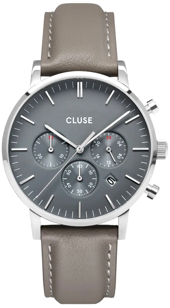 Cluse Aravis light brown leather silver CG21003