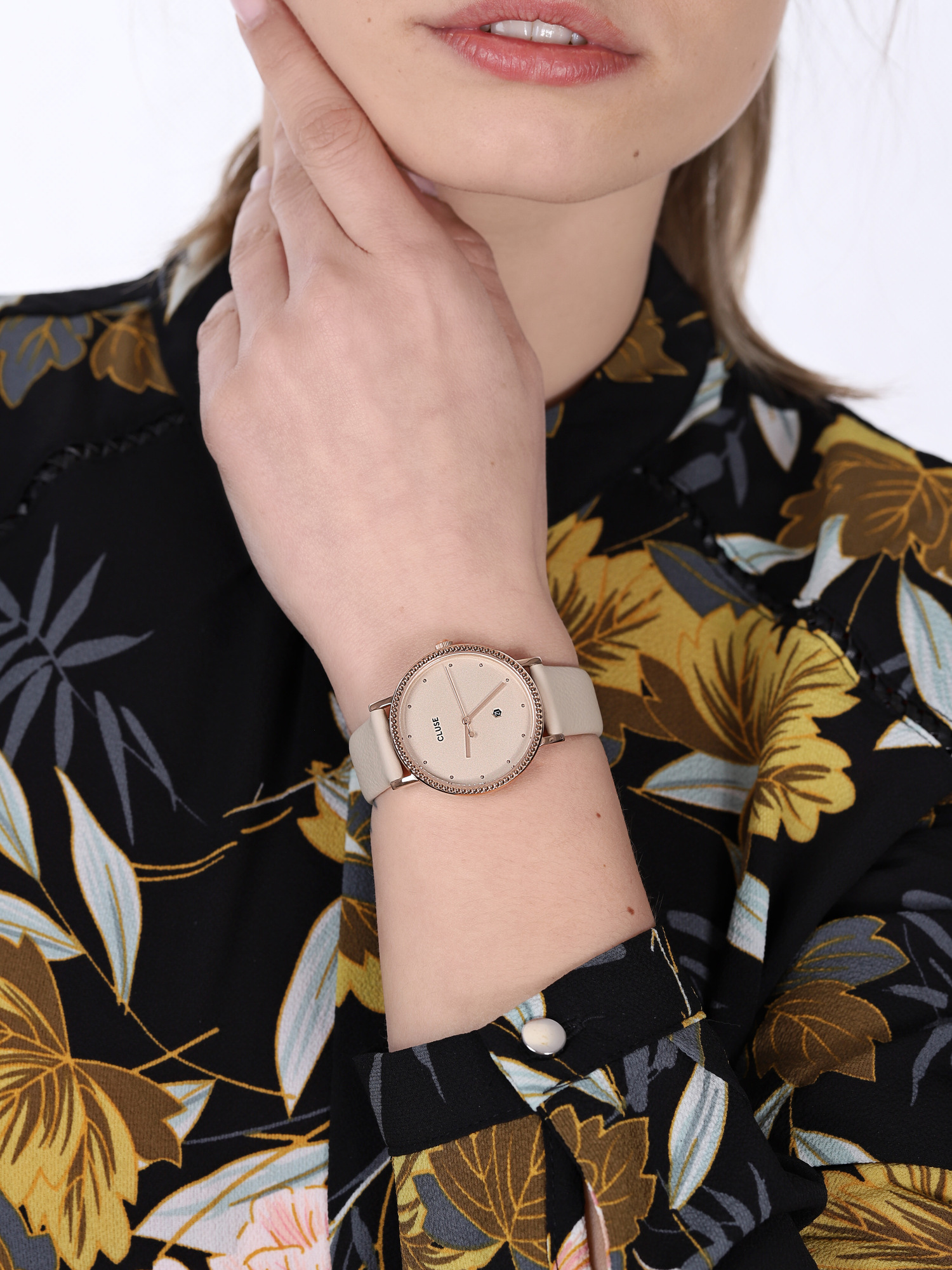 Cluse CL63006 Le Couronnement Rose Gold/Gold Dust zegarek damski fashion/modowy mineralne - miniatura 3