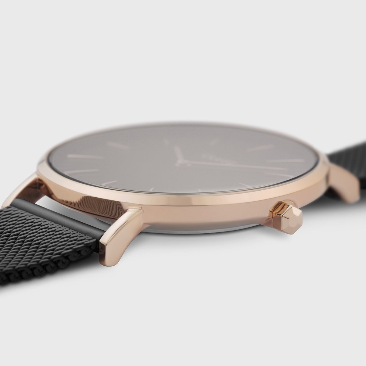 Cluse CW0101201010 Mesh Rose Gold Black/Black Boho Chic zegarek różowe złoto
