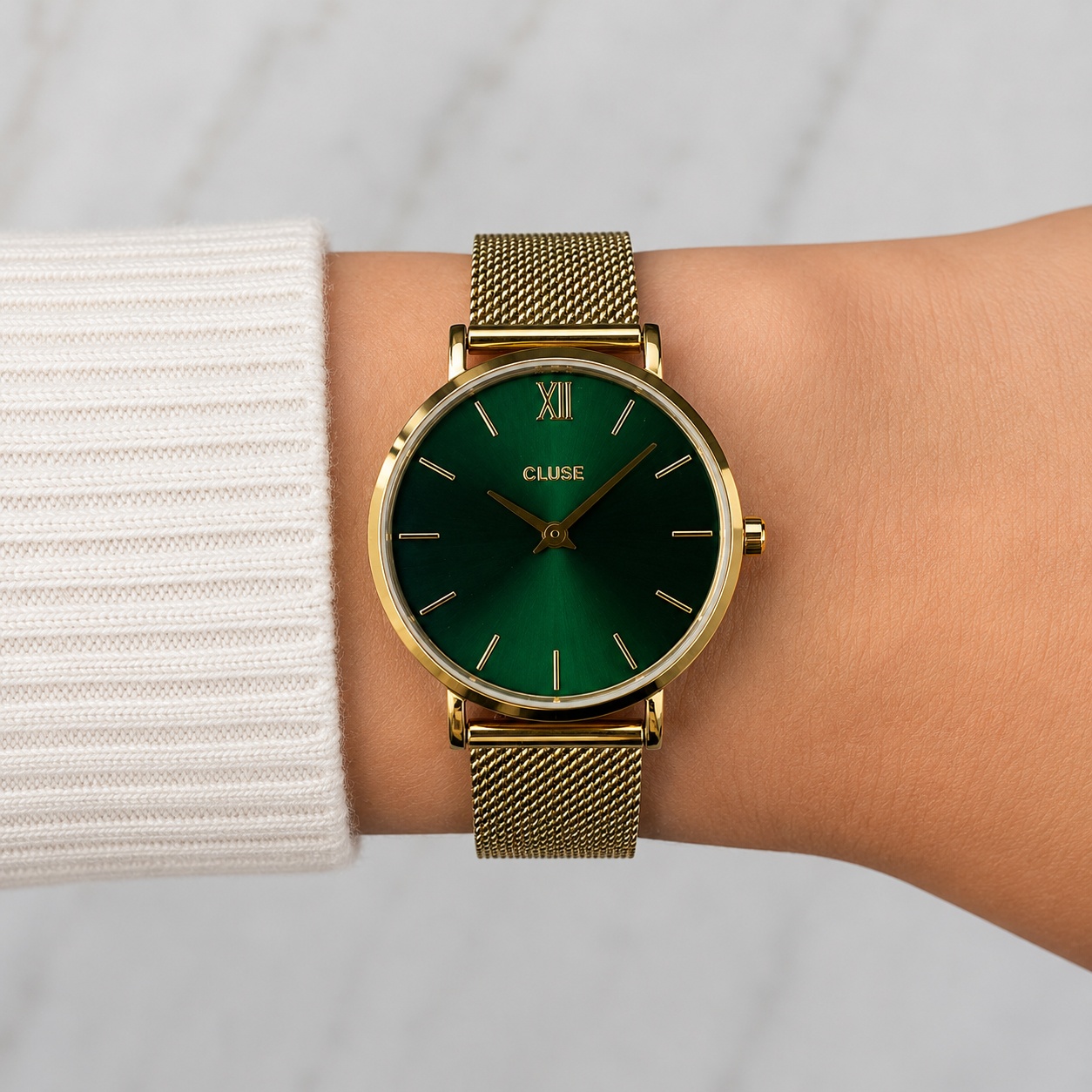 Cluse CW10206 zegarek złoty klasyczny Minuit bransoleta
