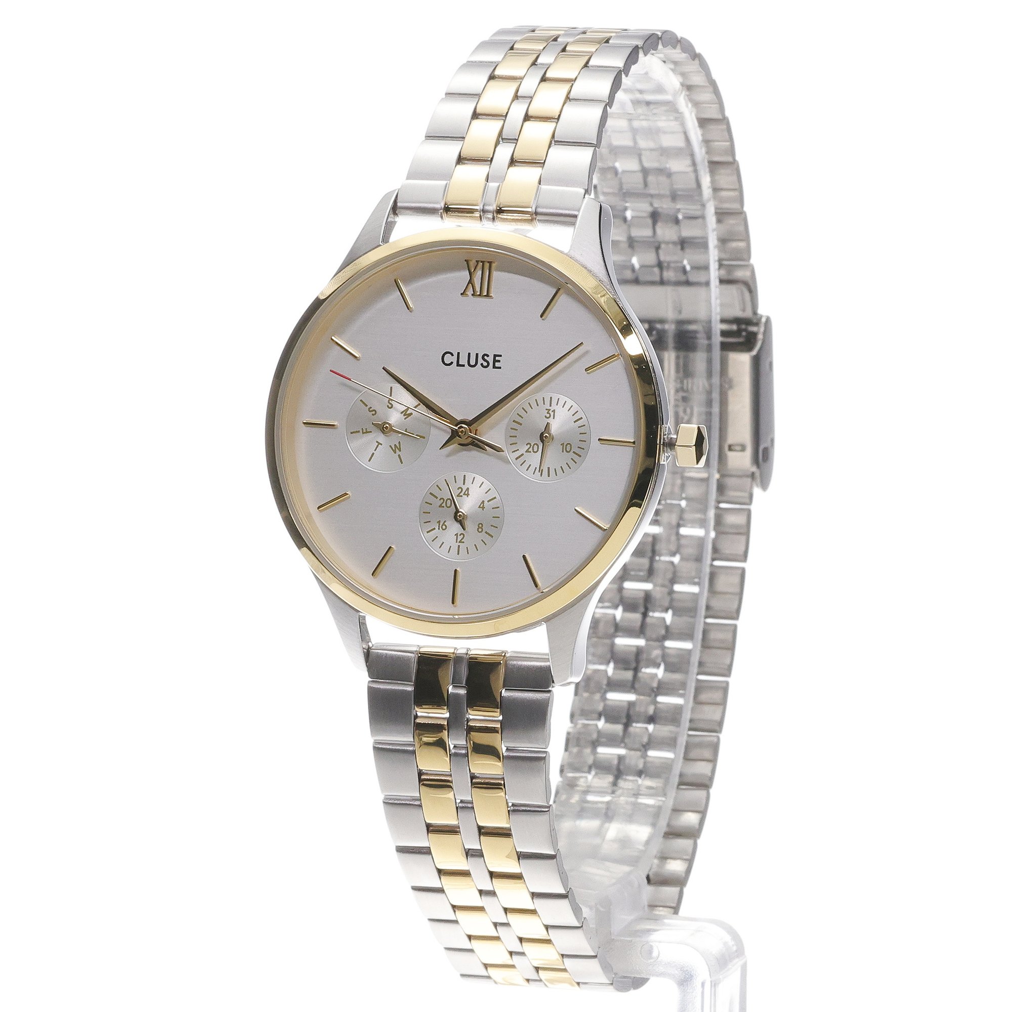 Cluse CW10704 Minuit Minuit Multifunction Gold-Silver zegarek damski klasyczny mineralne
