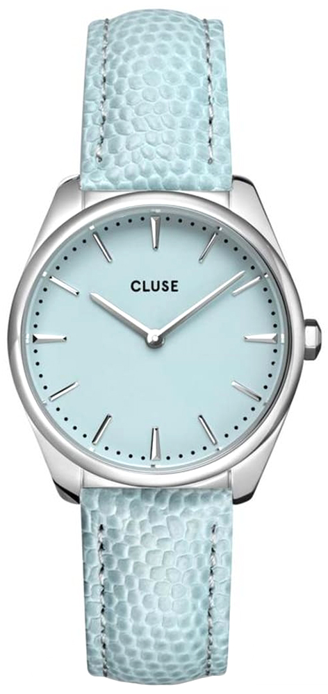 Cluse Féroce Petite Leather Lizard Blue Silver CW11204