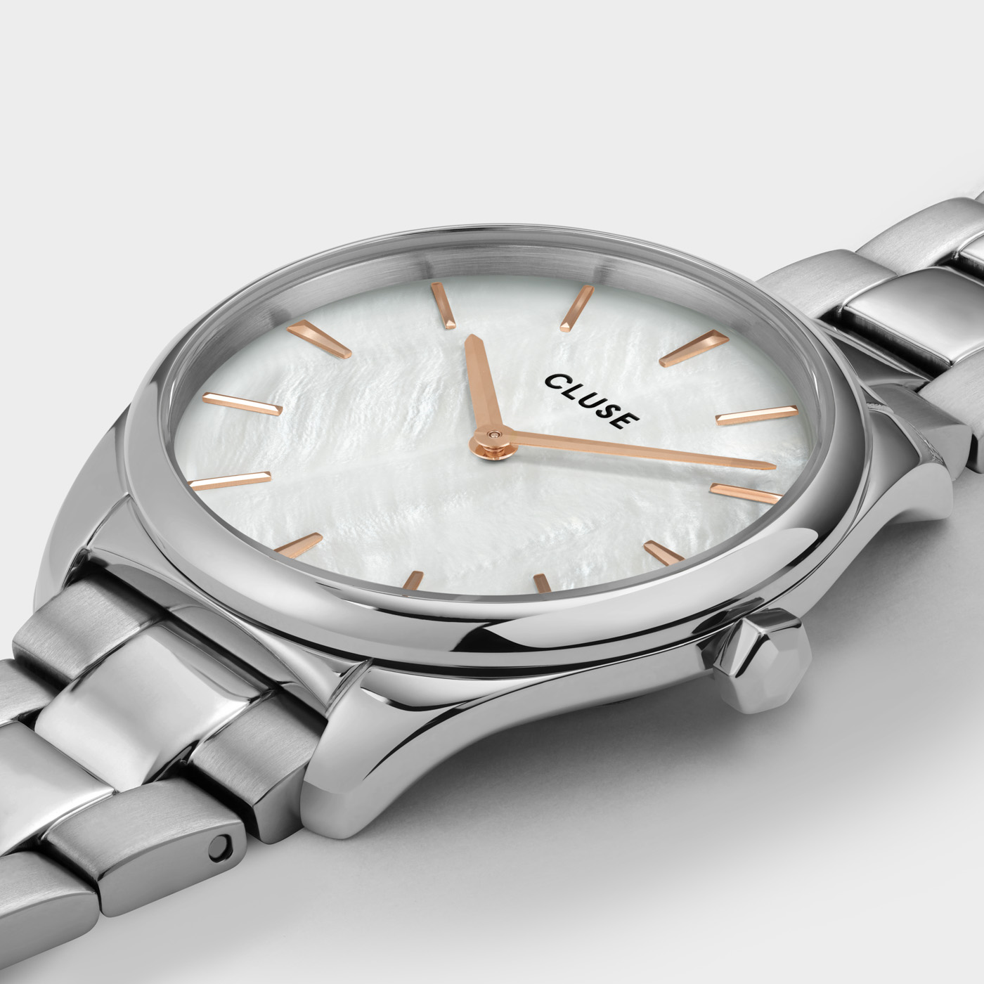Cluse CW11211 Steel White Pearl/Silver zegarek klasyczny Feroce Petite