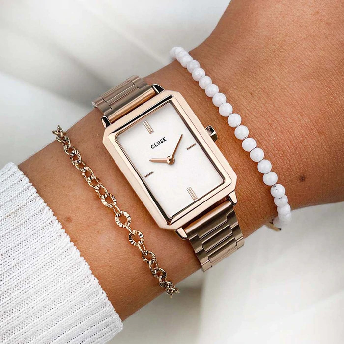 Cluse CW11503 Steel Off White/Rose Gold zegarek klasyczny Fluette - miniatura 4