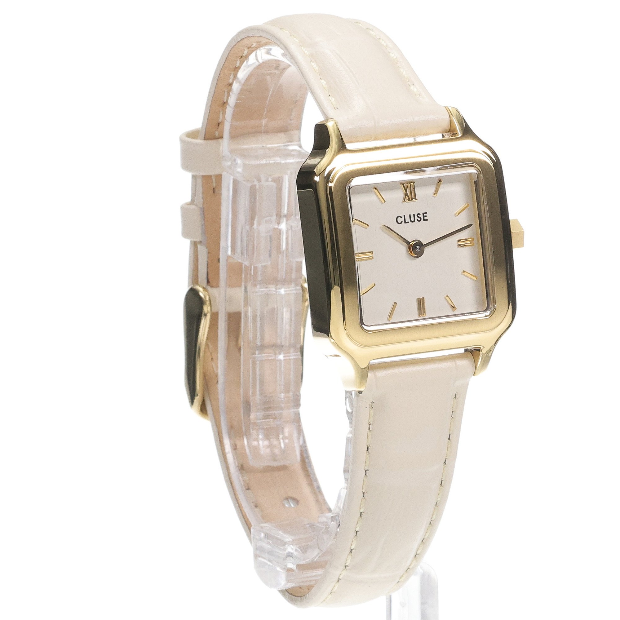 Cluse CW11804 Gracieuse Petite Leather White Gold Gracieuse fashion-modowy zegarek złoty - miniatura 3