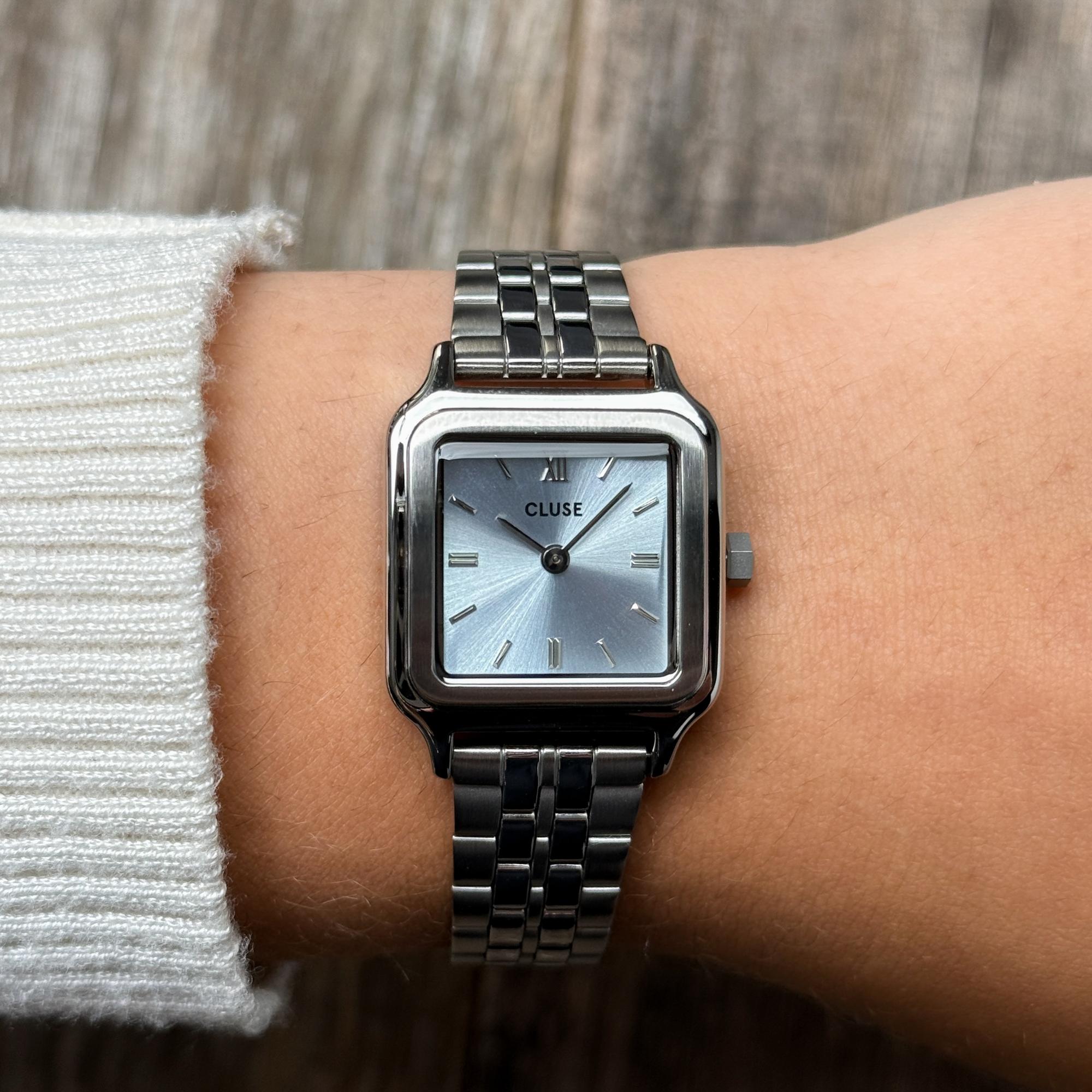Cluse CW11806 Gracieuse Watch Steel Light Blue Silver Colour zegarek damski fashion-modowy mineralne - miniatura 8