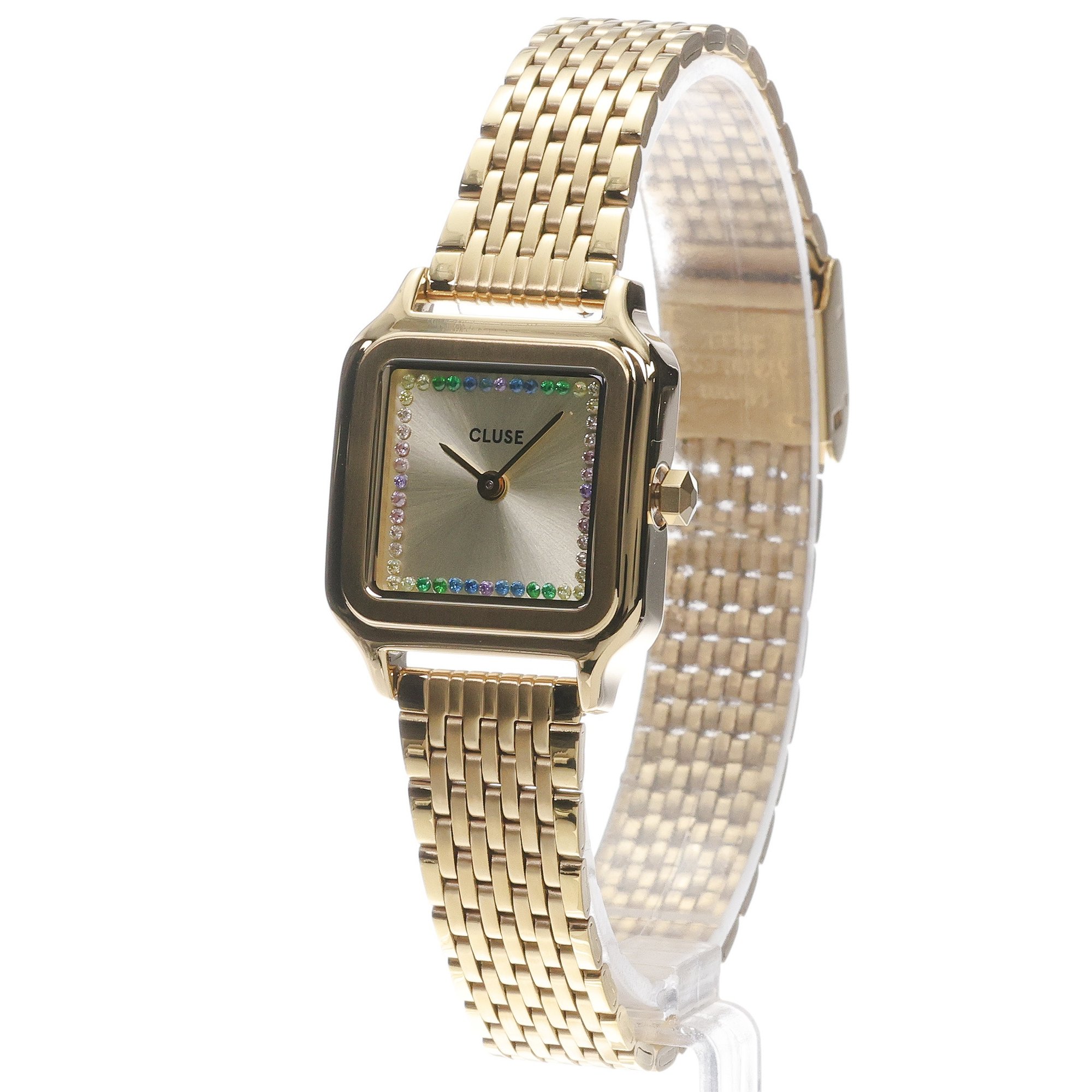 Cluse CW11823 Gracieuse Gracieuse Petite Steel Rainbow Stones Gold zegarek damski klasyczny mineralne