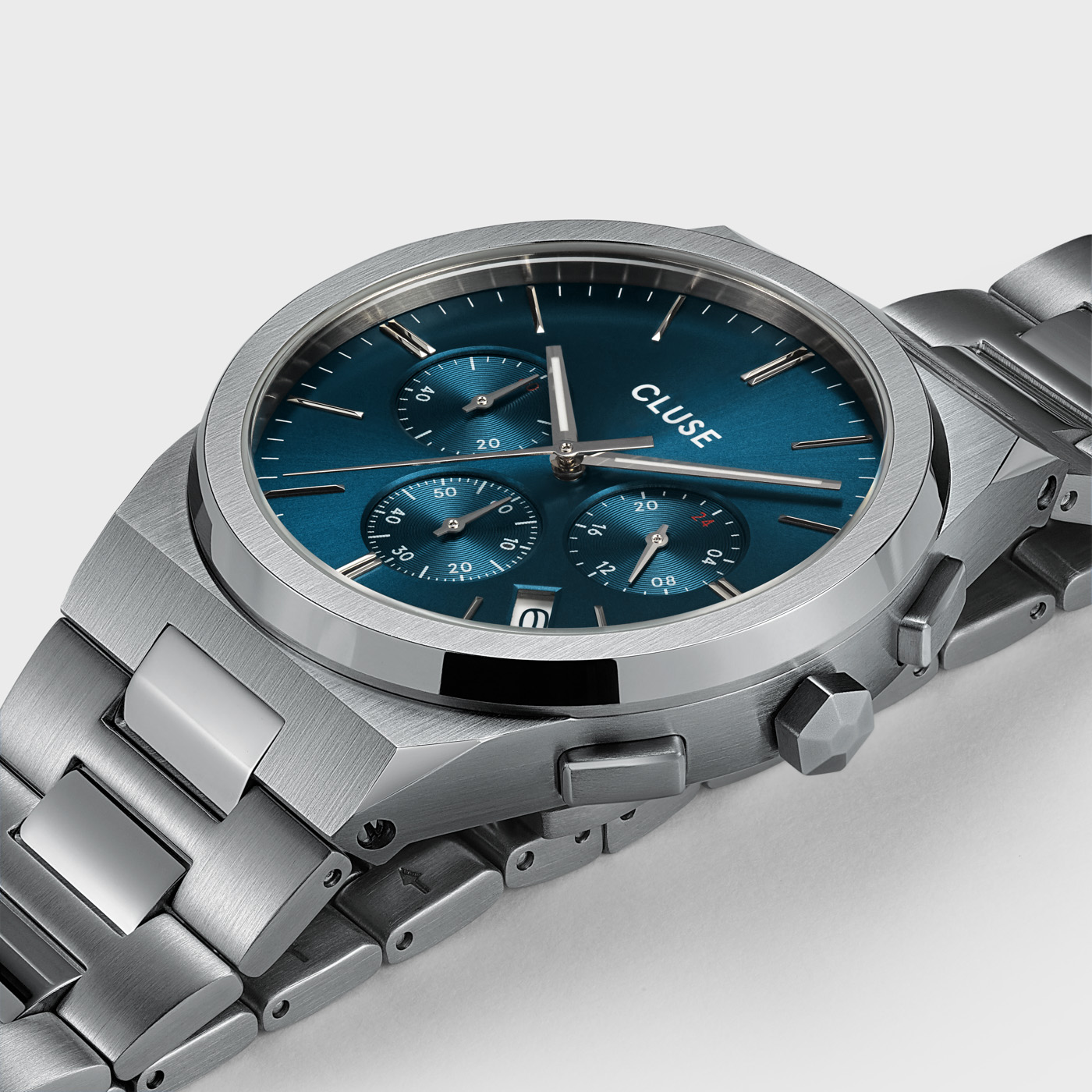 Cluse CW20801 Chrono Steel Blue/Silver zegarek sportowy Vigoureux - miniatura 2