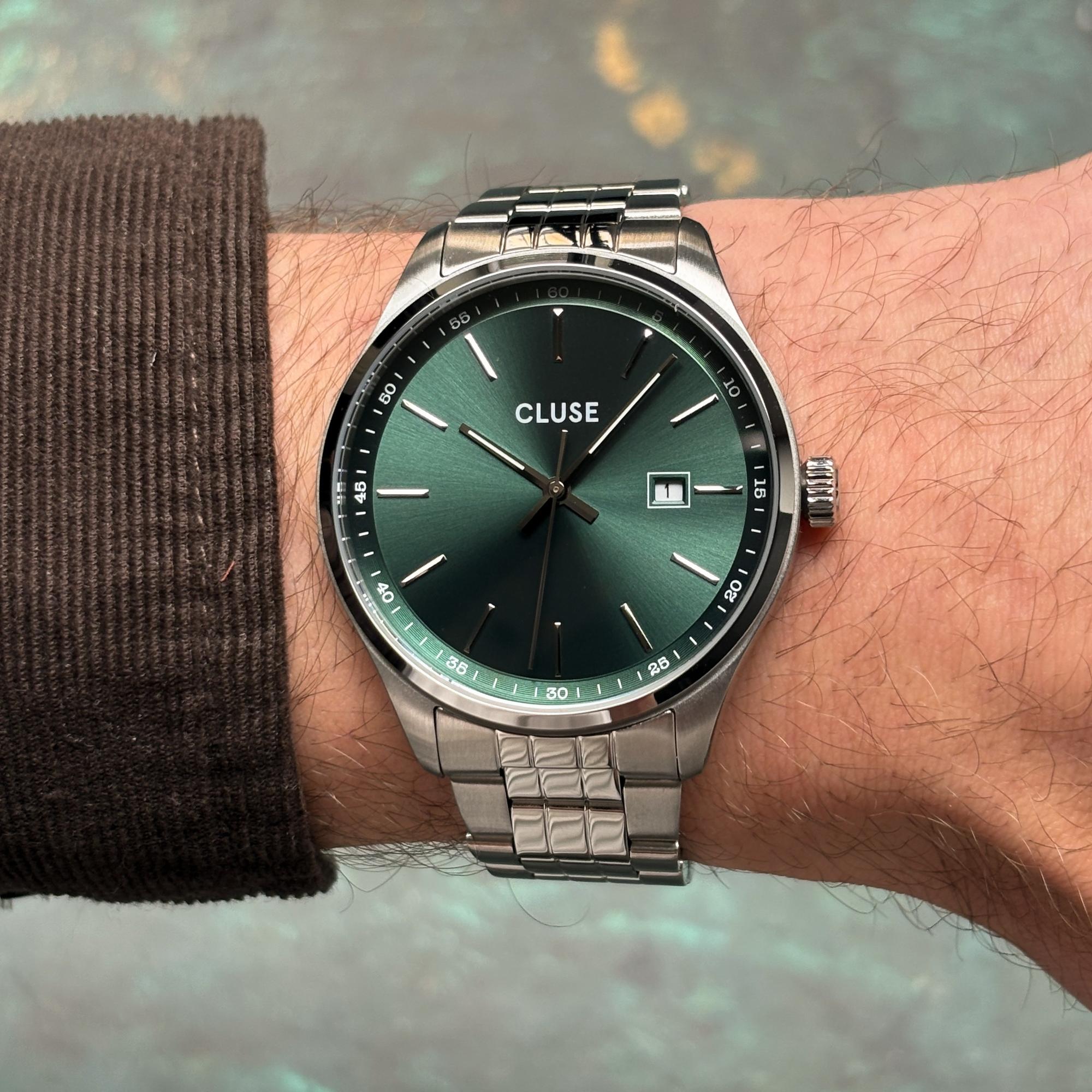 Cluse CW20902 Cluse Antheor Watch Steel Green Silver Colour zegarek męski klasyczny mineralne - miniatura 10