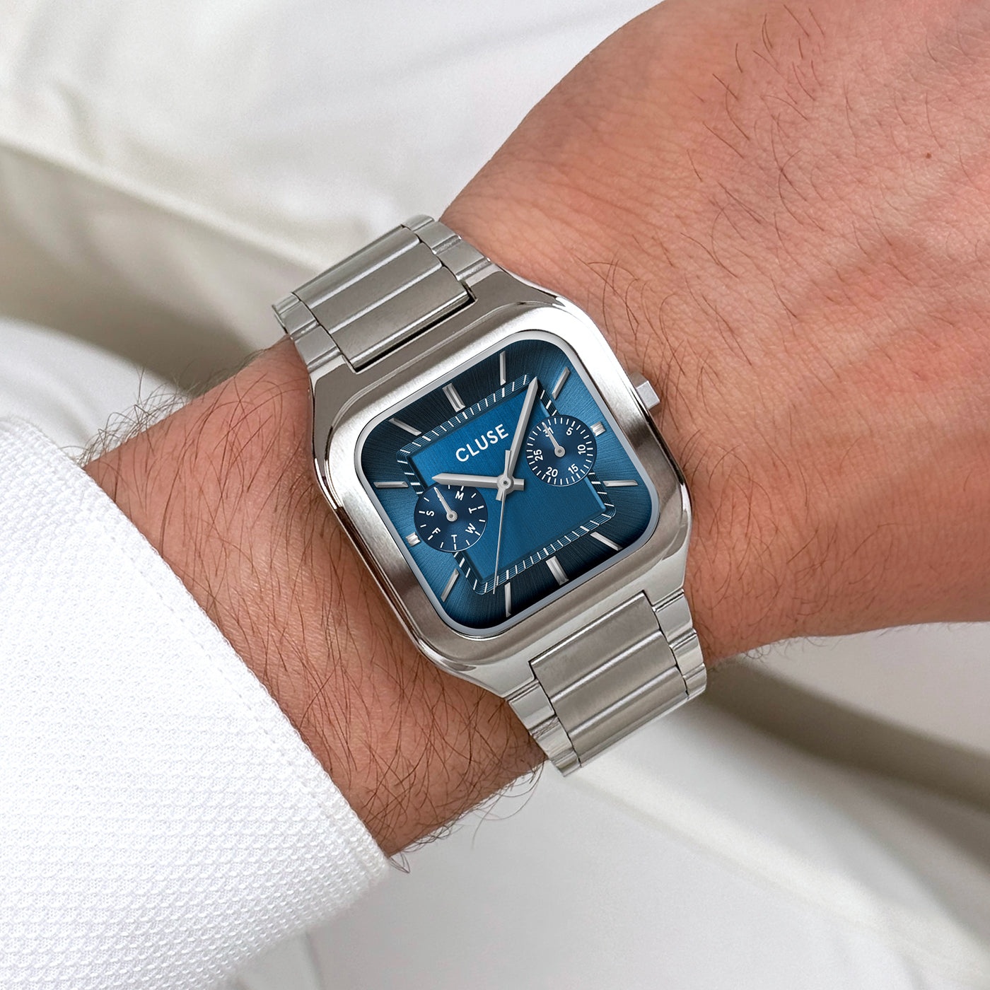 Quadrus Multifunction Steel Blue Silver Cluse CW26209 - hover