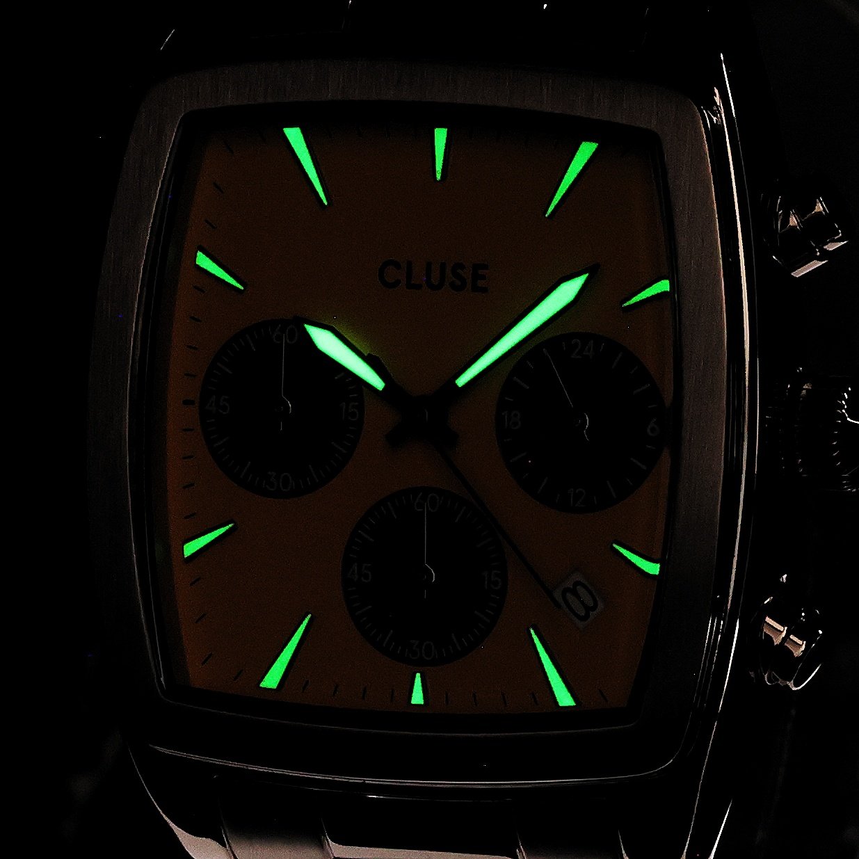 Cluse CW52004 Quartaut Chrono Steel Yellow and Grey Silver Cluse klasyczny zegarek srebrny