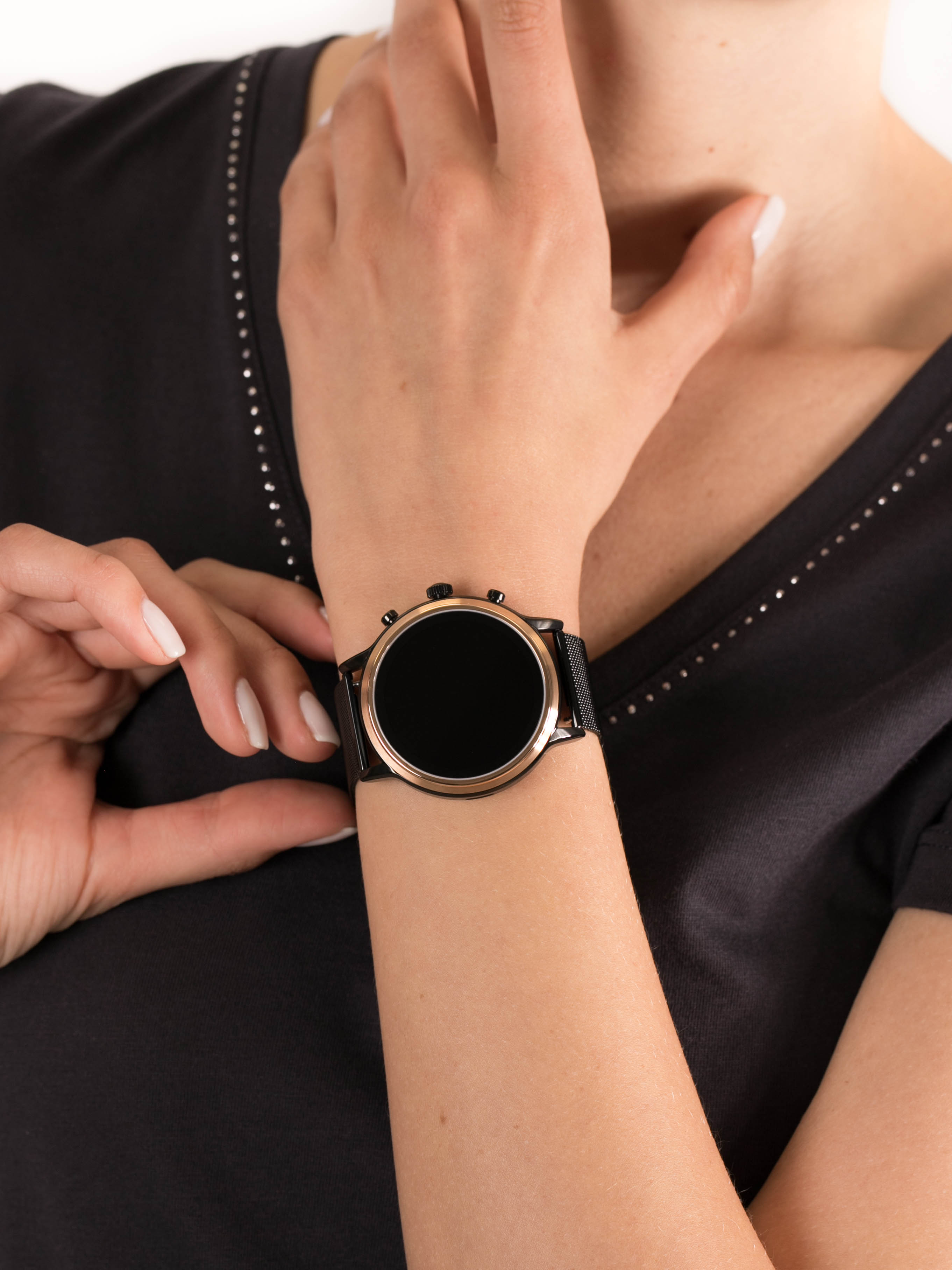 zegarek Fossil Smartwatch FTW6036 GEN 5 SMARTWATCH JULIANNA HR BLACK damski z gps Fossil Q - miniatura 3