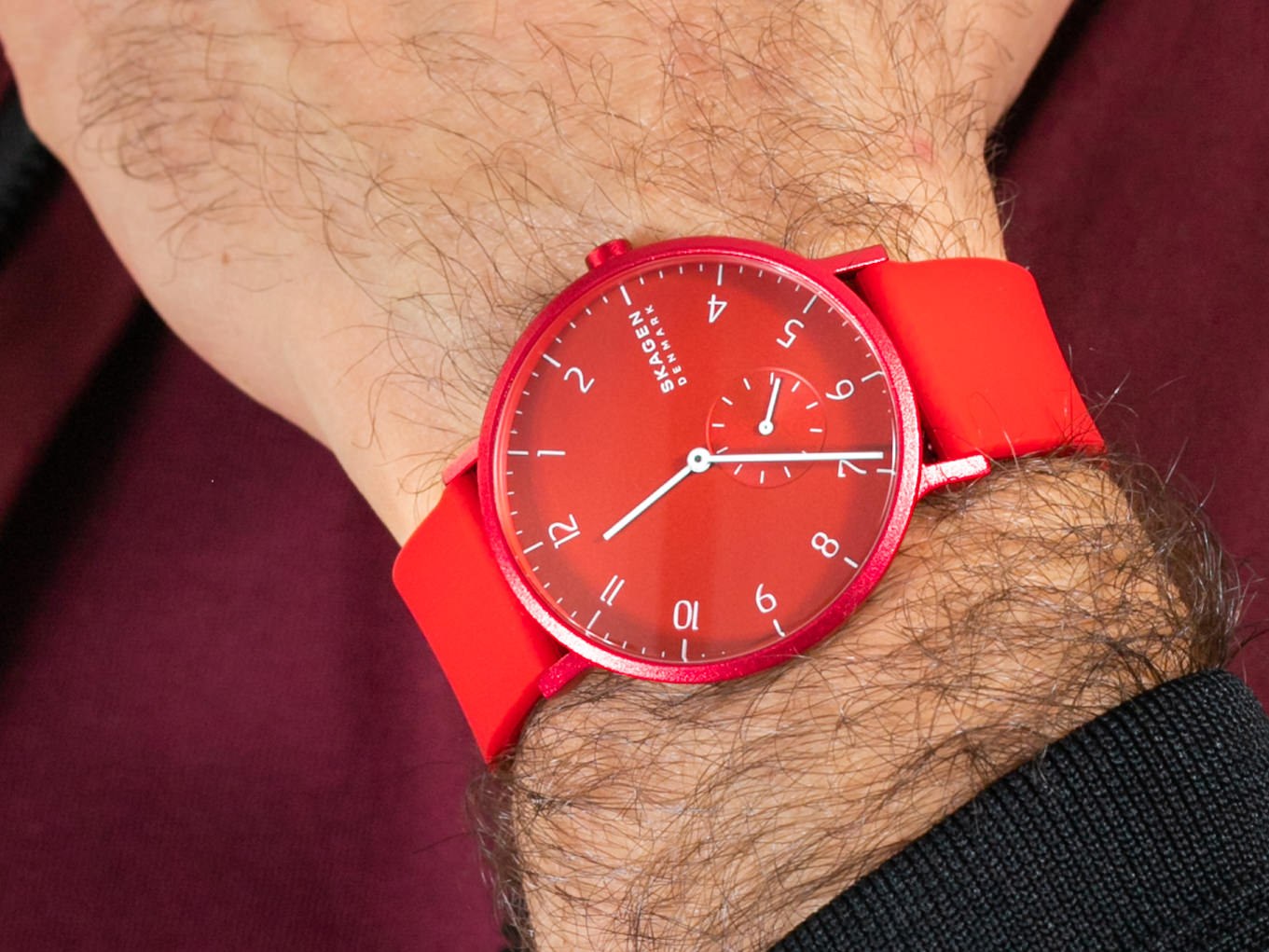 Skagen SKW6512 Aaren Kulor Red Silicone zegarek klasyczny Aaren - miniatura 4