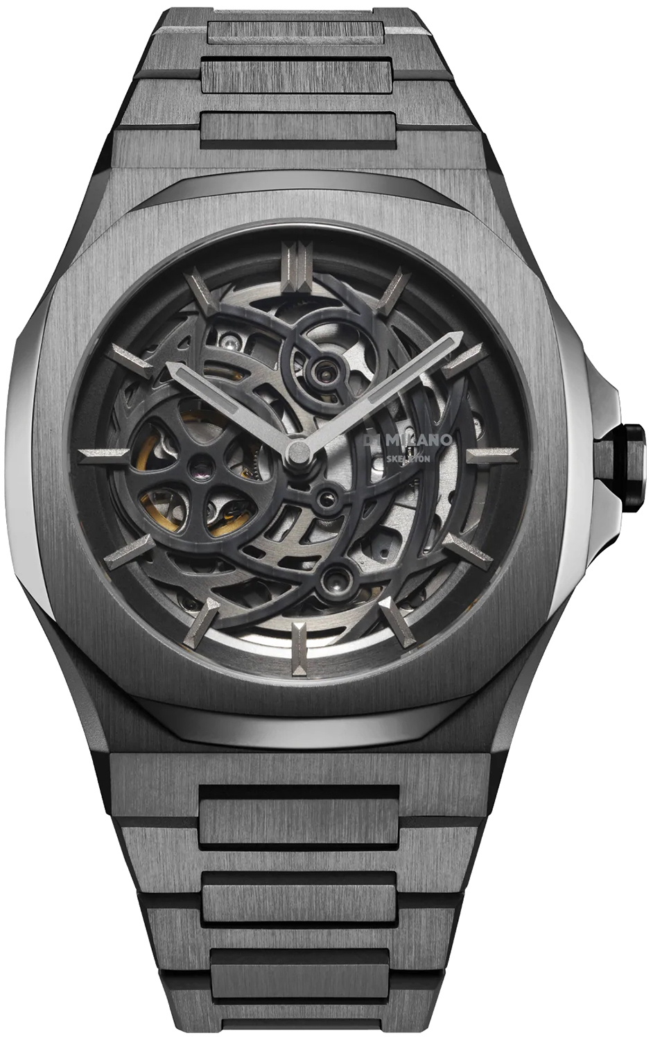 D1 Milano GUN METAL SKELETON BRACELET 41.5 MM D1-SKBJ11