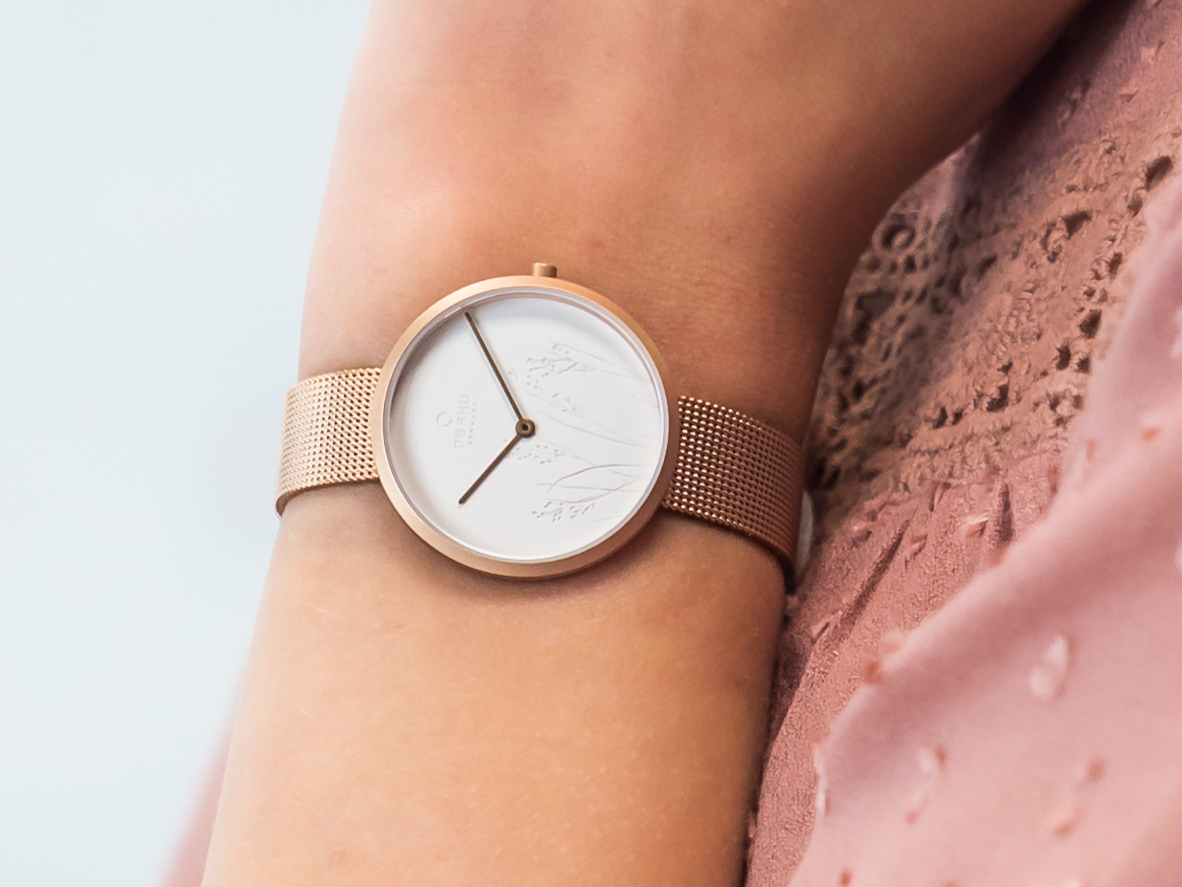Obaku Denmark V219LXVHMV HASSEL NATUR - ROSE zegarek klasyczny Slim - miniatura 4