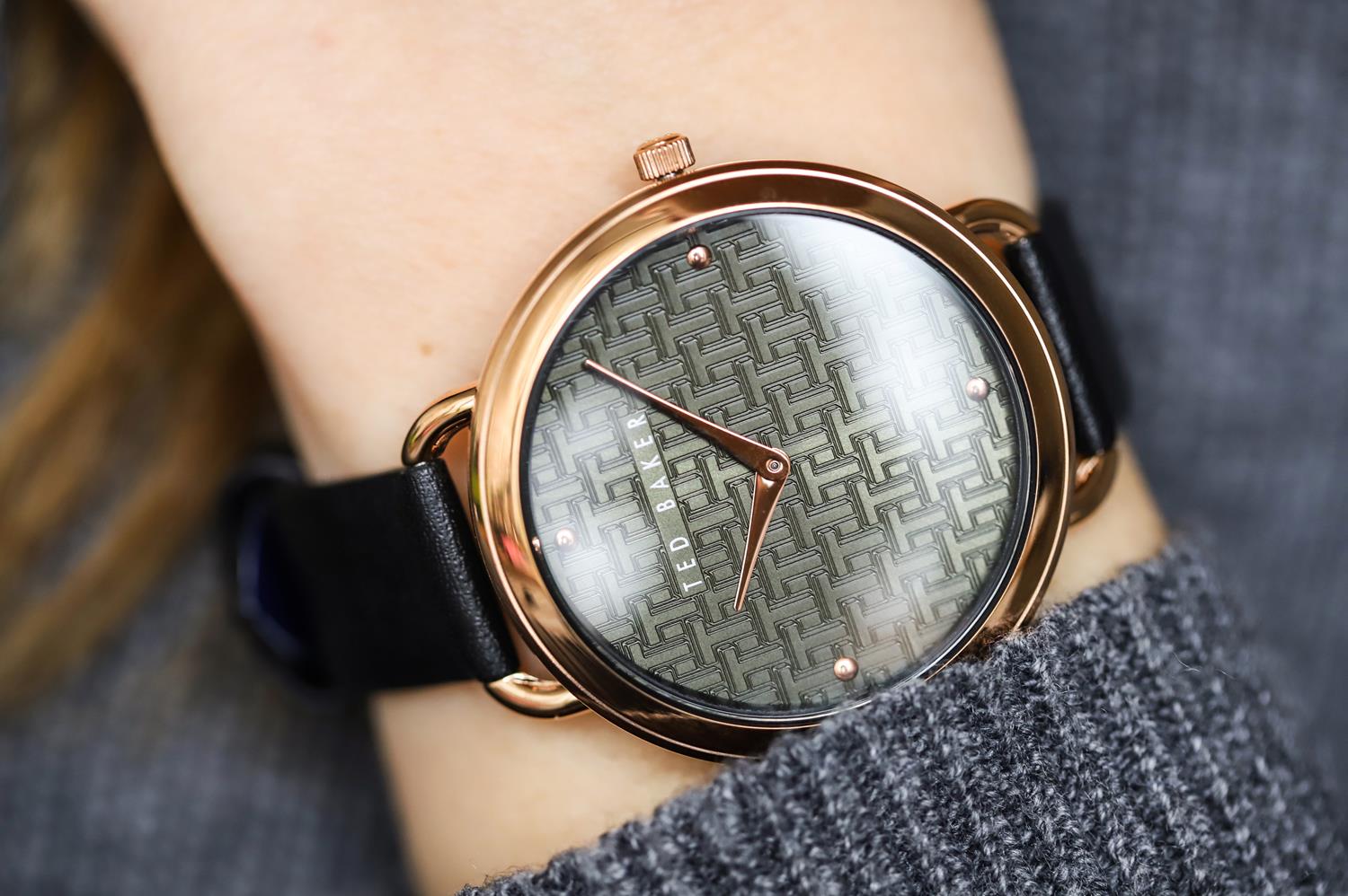 Ted Baker BKPHTF905 Hettie pasek klasyczny zegarek różowe złoto - miniatura 9