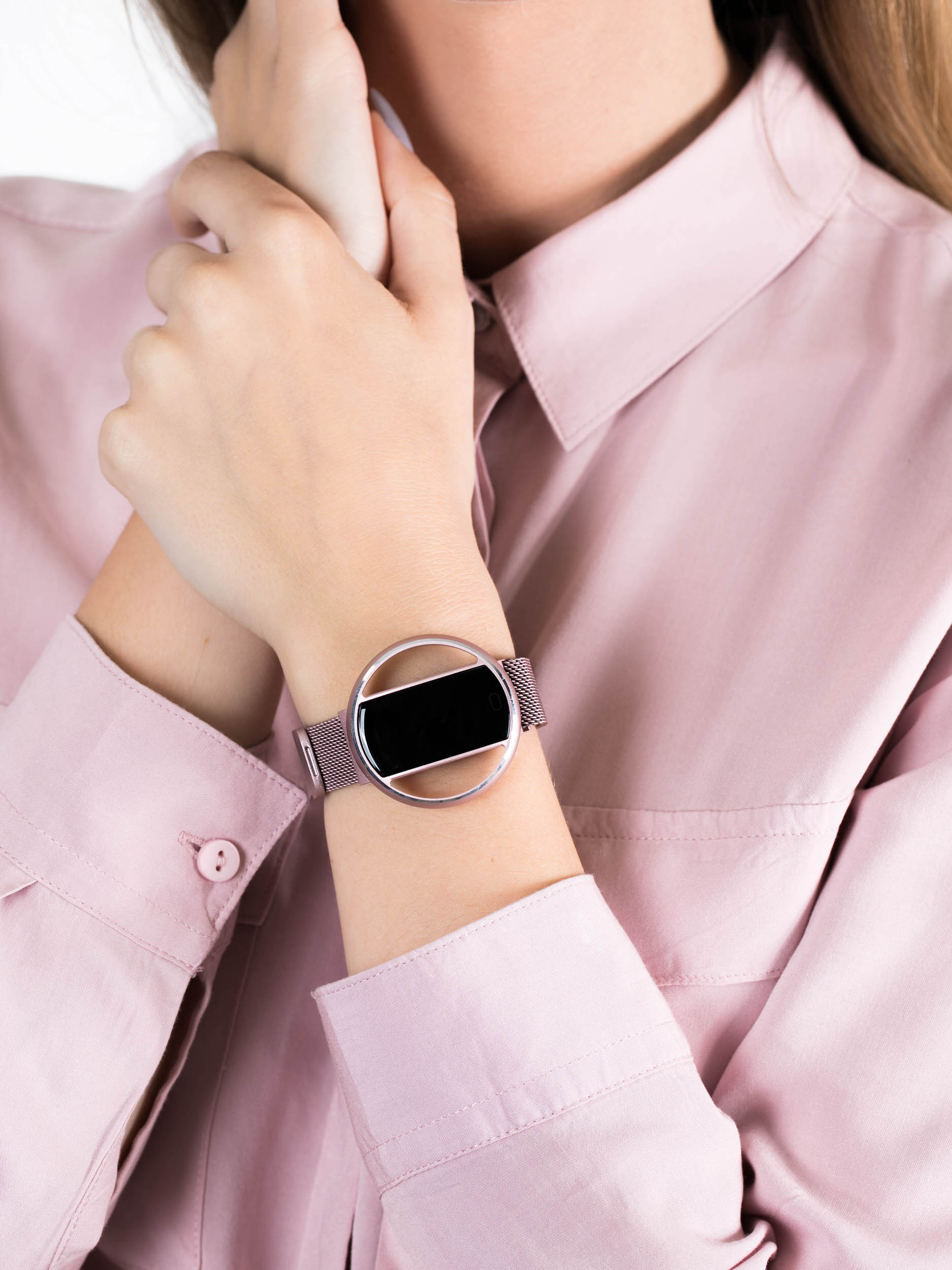 zegarek Garett 5903246287189 Smartwatch Garett Women Nicole RT różowy stalowy damski z krokomierz Damskie - miniatura 3