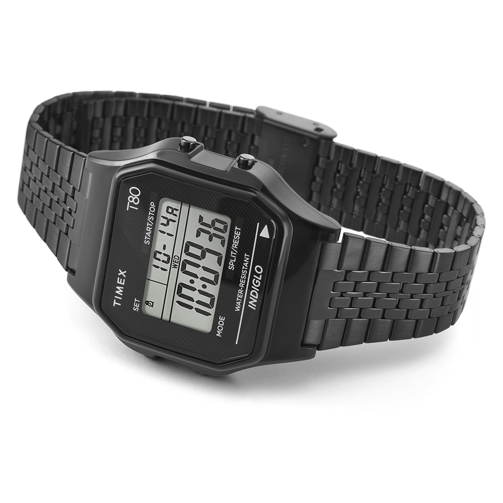 Timex TW2R79400 zegarek czarny retro T80 bransoleta