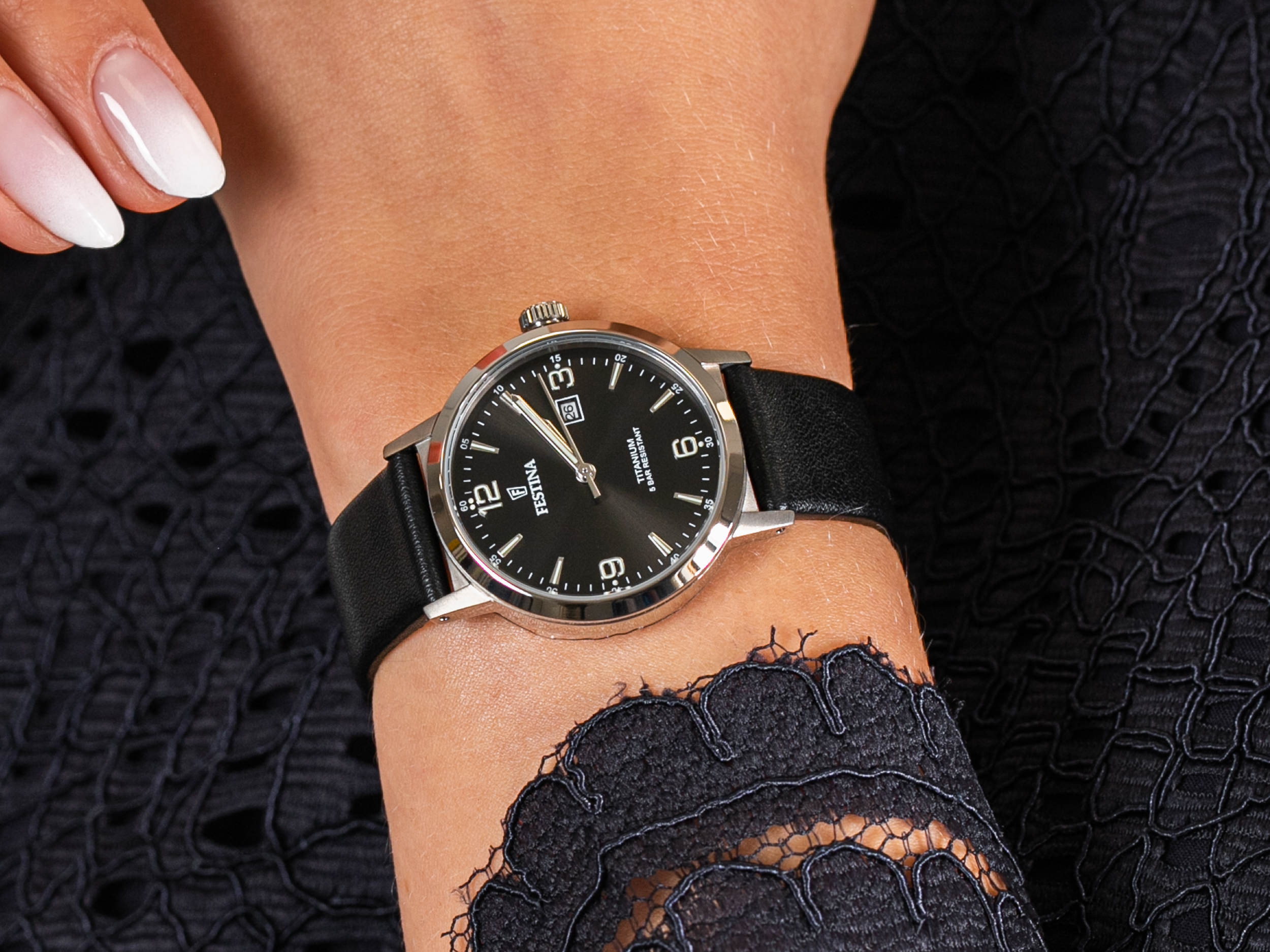 Festina F20472-3 Titanium Date zegarek klasyczny Titanium - miniatura 4