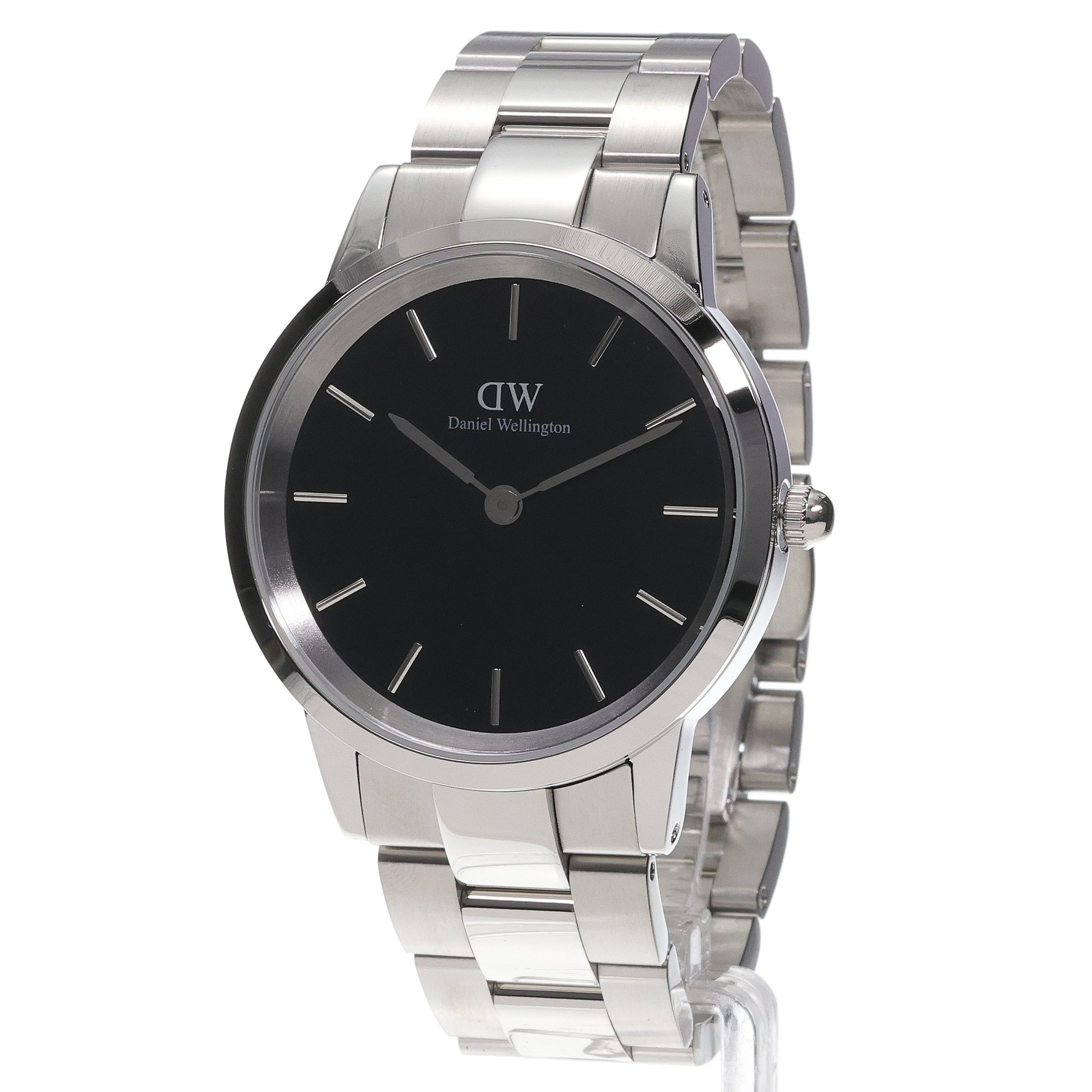 Daniel Wellington DW00100342 Iconic Link Black 40mm Iconic klasyczny zegarek srebrny - miniatura 2
