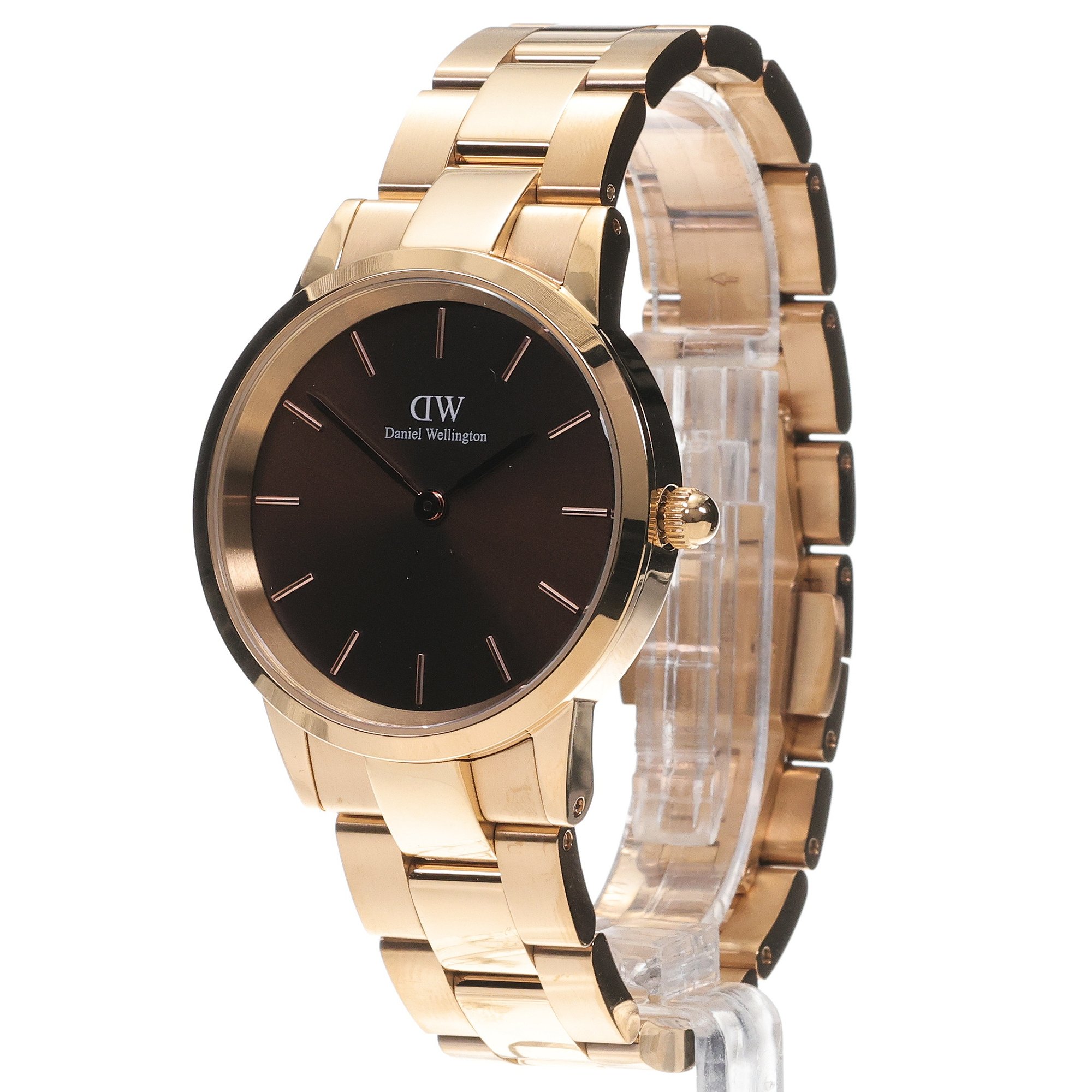Daniel Wellington DW00100461 Iconic Iconic Link Amber 36mm Brown zegarek damski klasyczny mineralne - miniatura 2