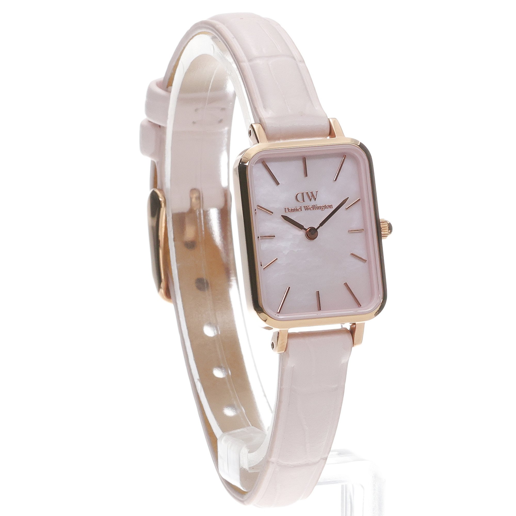 Daniel Wellington DW00100508 zegarek różowe złoto klasyczny Quadro pasek - miniatura 3