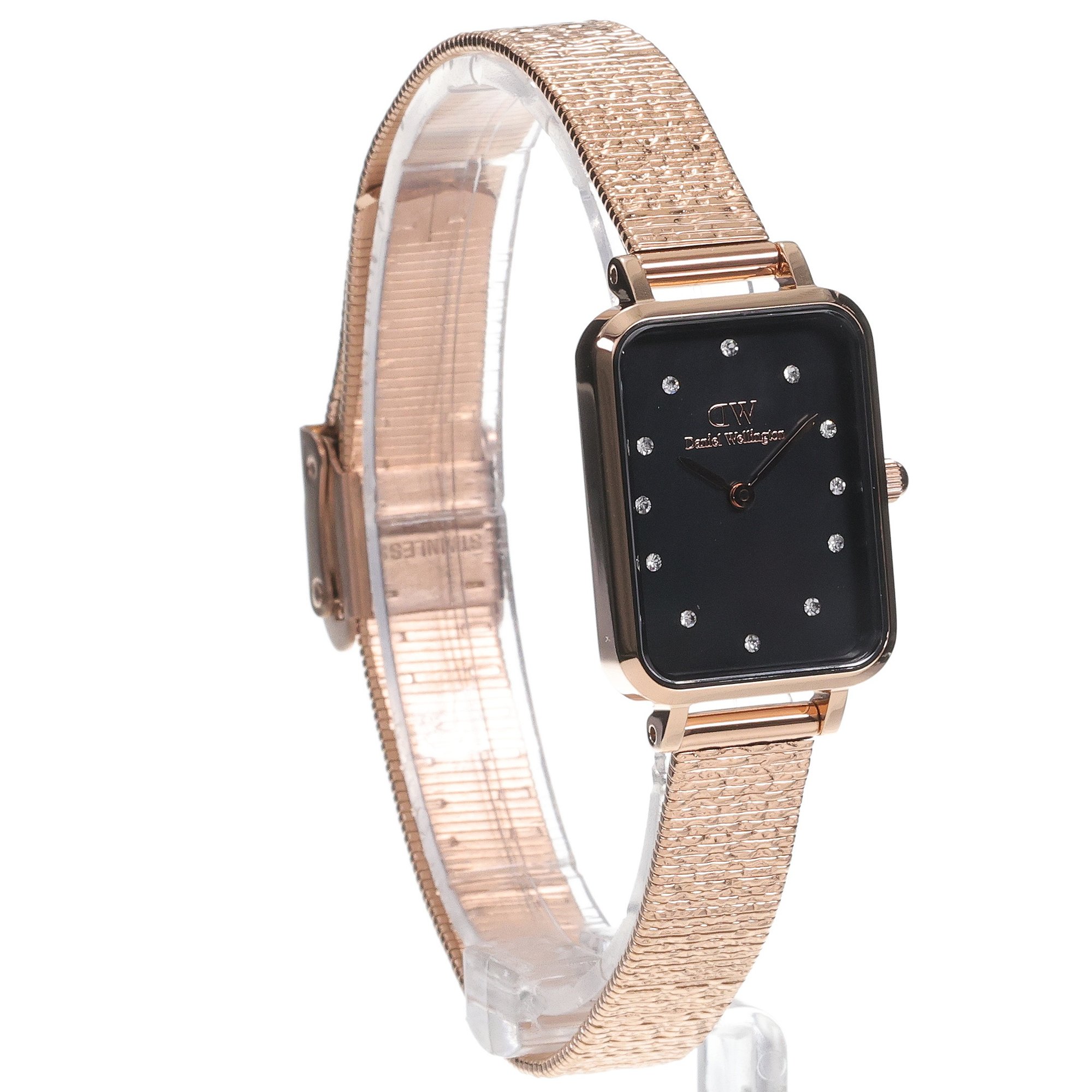 Daniel Wellington DW00100579 zegarek różowe złoto klasyczny Quadro bransoleta - miniatura 3