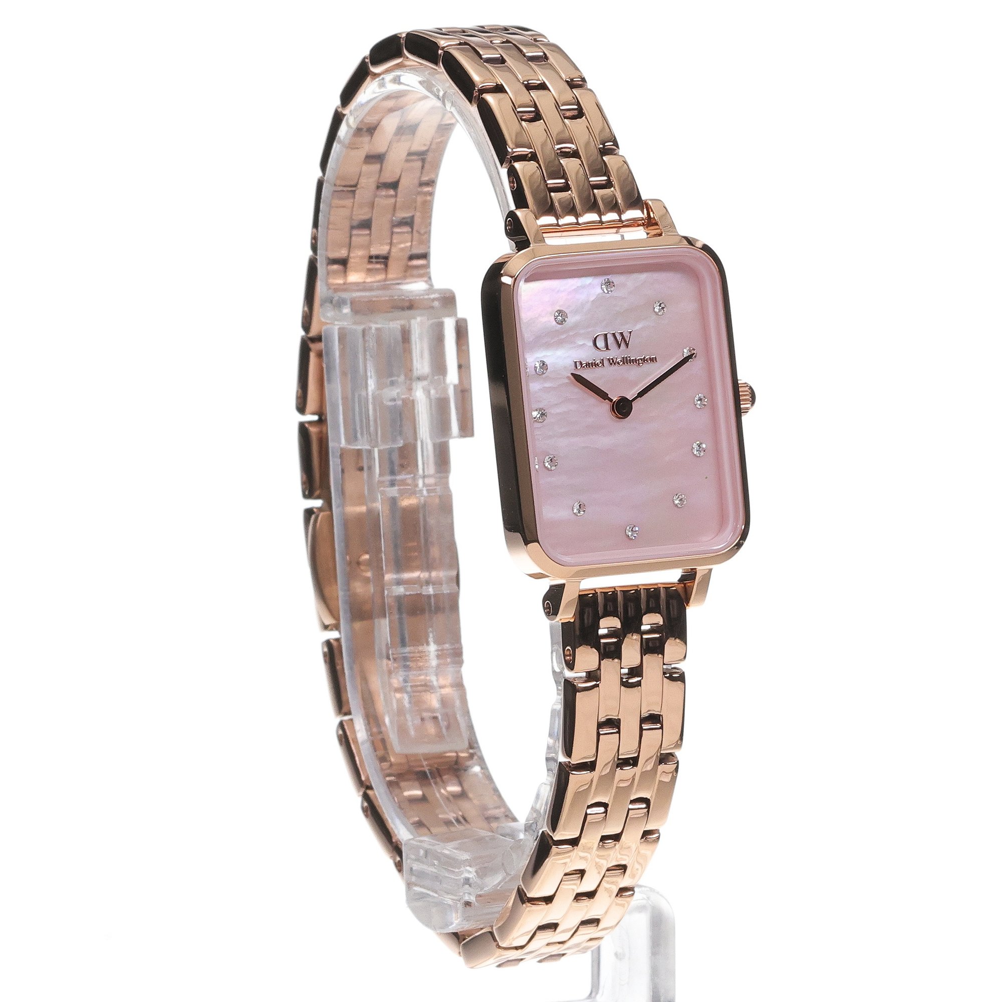 Daniel Wellington DW00100621 zegarek różowe złoto klasyczny Quadro bransoleta - miniatura 3