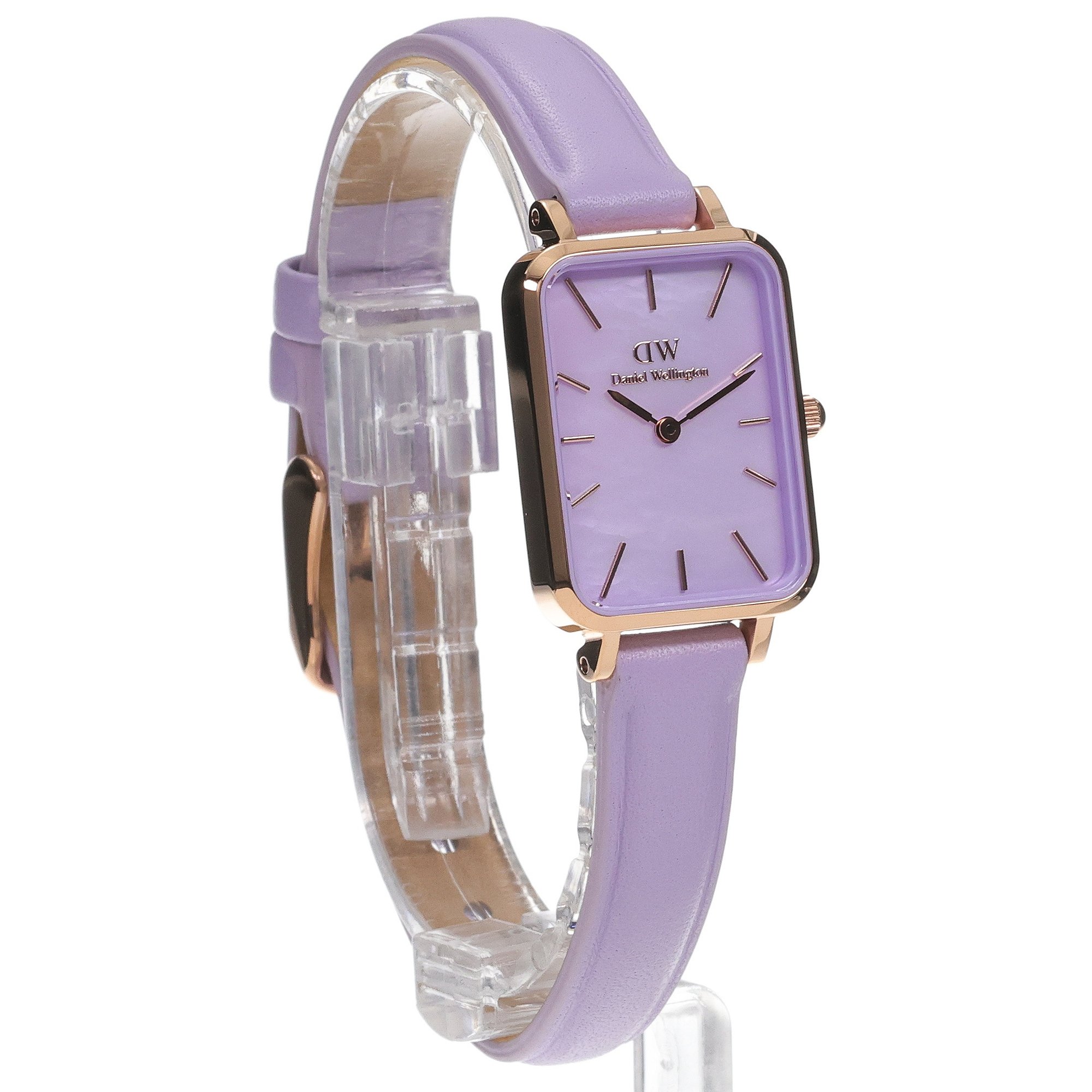 Daniel Wellington DW00100637 zegarek różowe złoto klasyczny Quadro pasek - miniatura 3