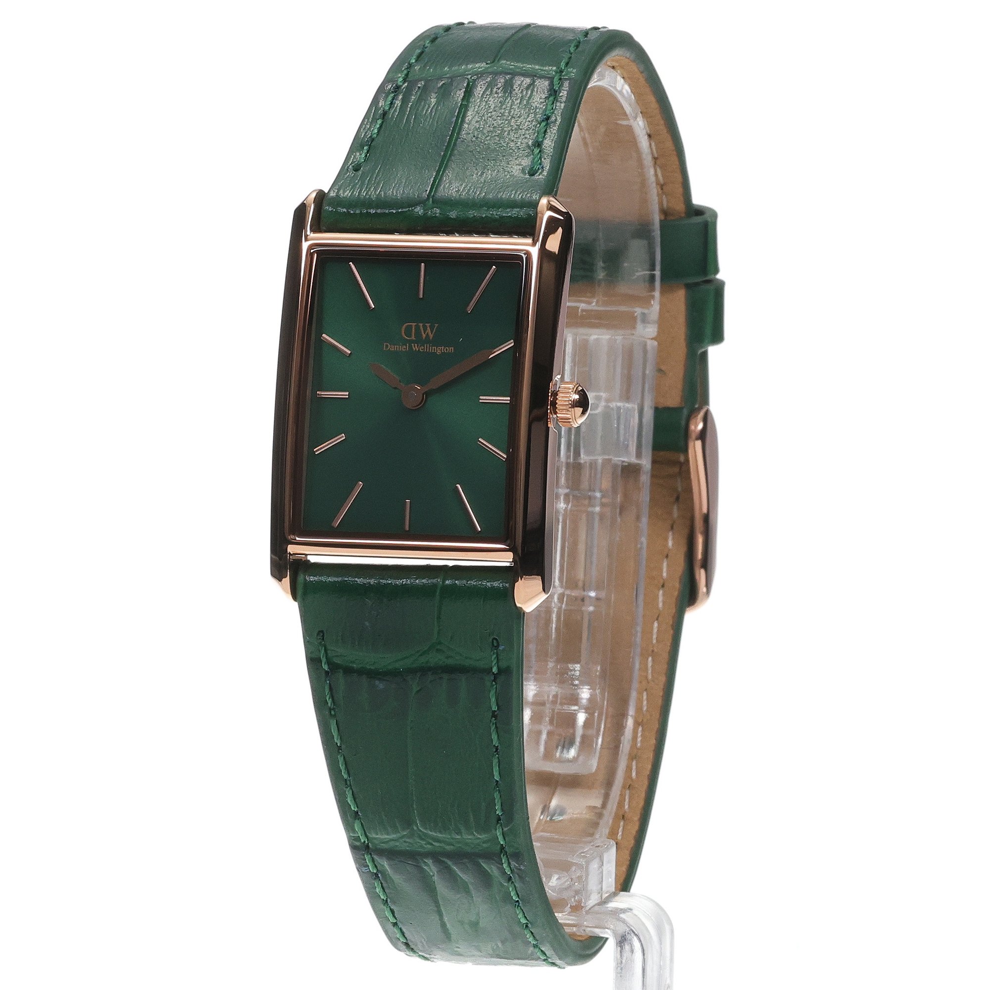 Daniel Wellington DW00100694 Bound Bound Crocodile Emerald Rose Gold 22mm zegarek damski klasyczny mineralne - miniatura 2