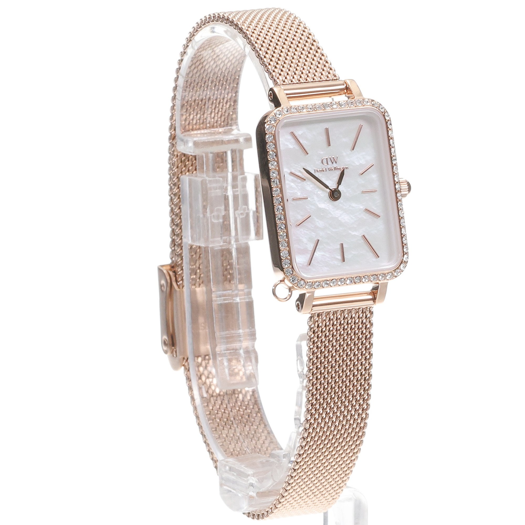 Daniel Wellington DW00100748 Quadro Quadro Crystal Zodiac Rose Gold Stainless Steel 20mm zegarek damski elegancki mineralne - miniatura 3
