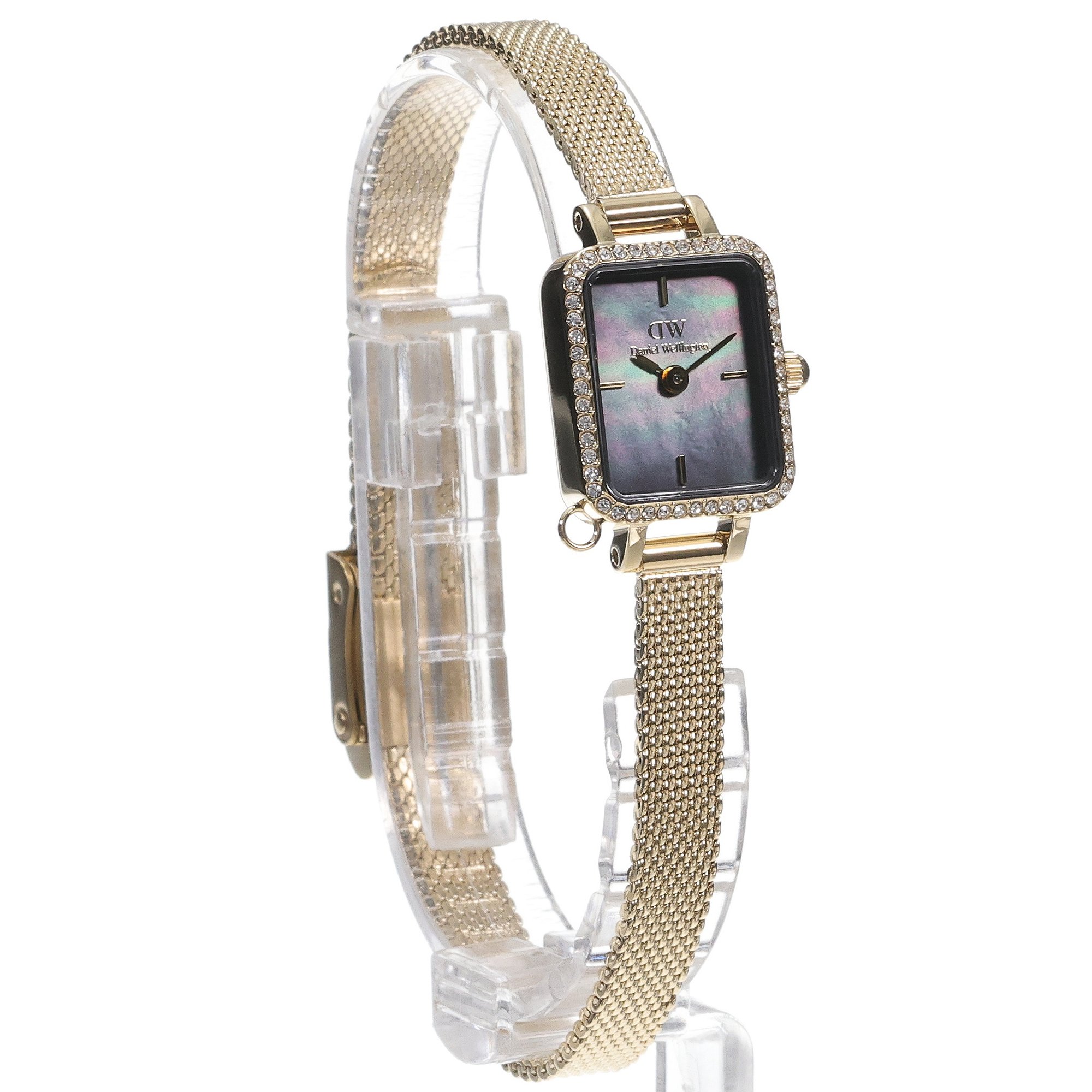 Daniel Wellington DW00100752 Quadro Quadro Mini Crystal Zodiac Gold Stainless Steel 15mm zegarek damski biżuteryjny mineralne - miniatura 3