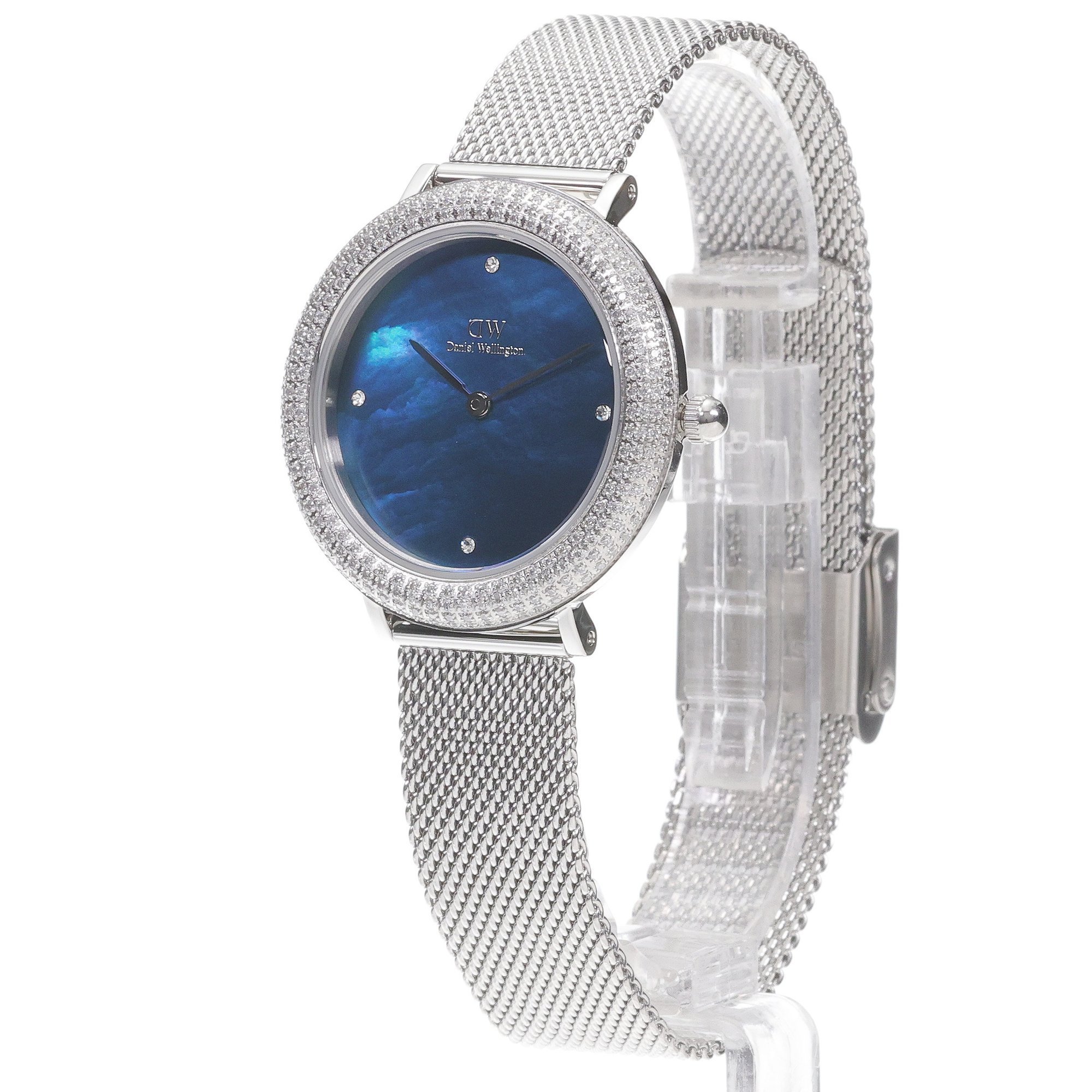Daniel Wellington DW00100825 Crystalline Bezel Sterling Blue Damskie elegancki zegarek srebrny