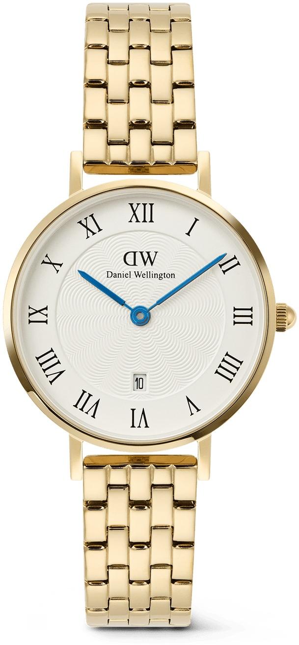Petite Roman Numerals Date 5-link Gold Daniel Wellington DW00100857 