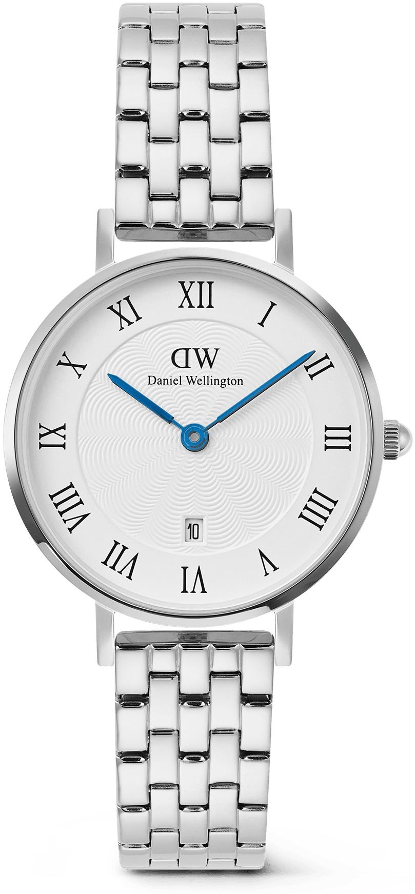 Petite Roman Numerals Date 5-link Silver Daniel Wellington DW00100859 