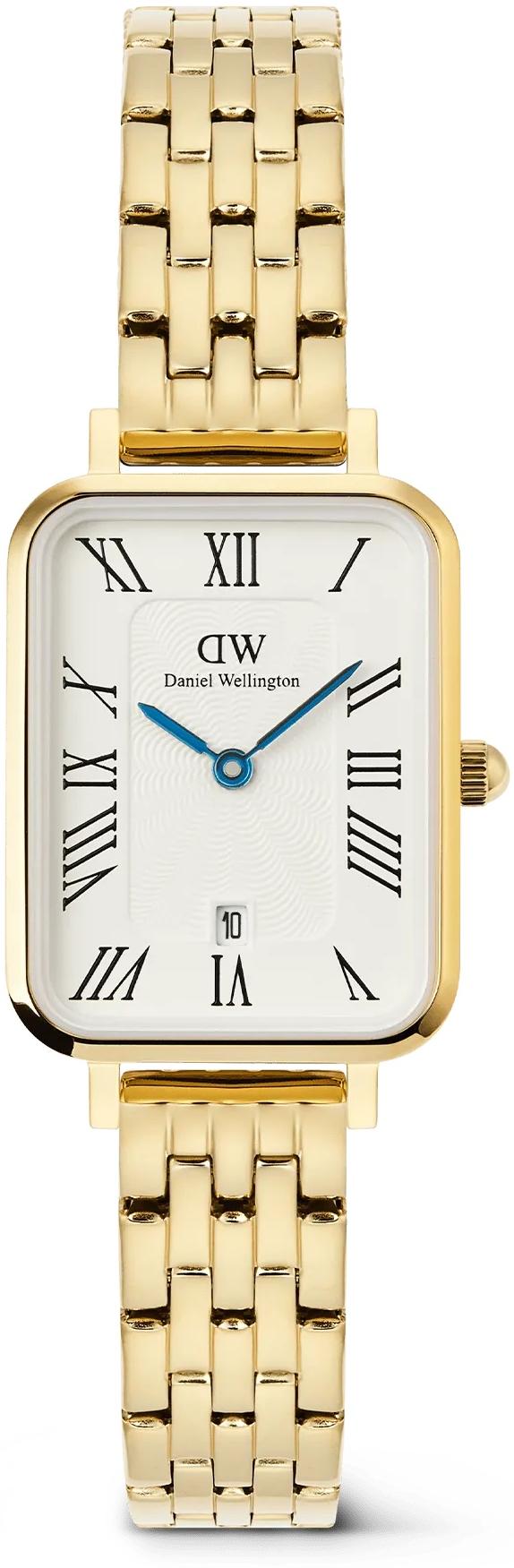 Quadro Roman Numerals Date 5-link Gold Daniel Wellington DW00100861 