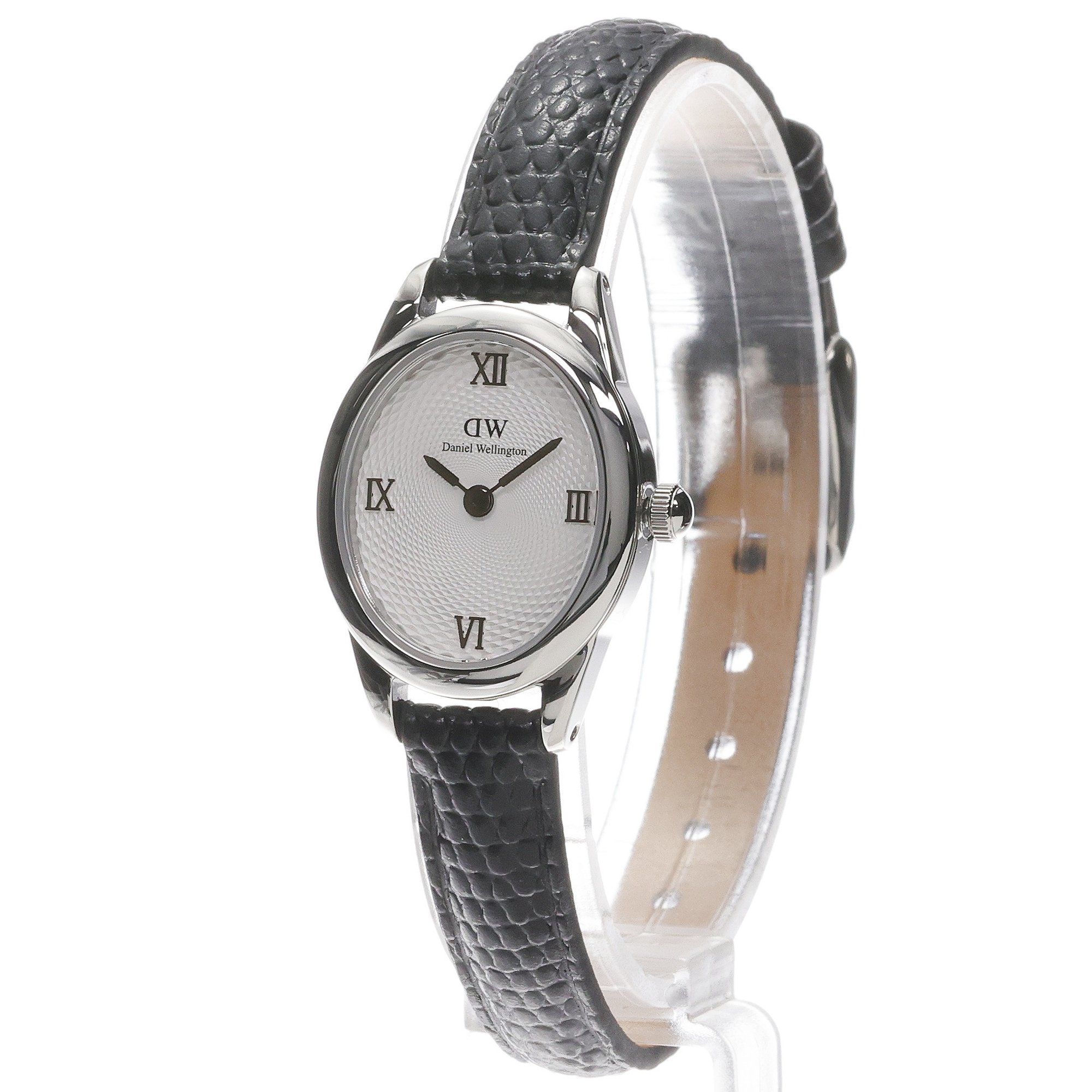 Daniel Wellington DW00100887 Damskie Ophelia Mini Black Lizard White Guilloche Silver zegarek damski klasyczny mineralne - miniatura 2