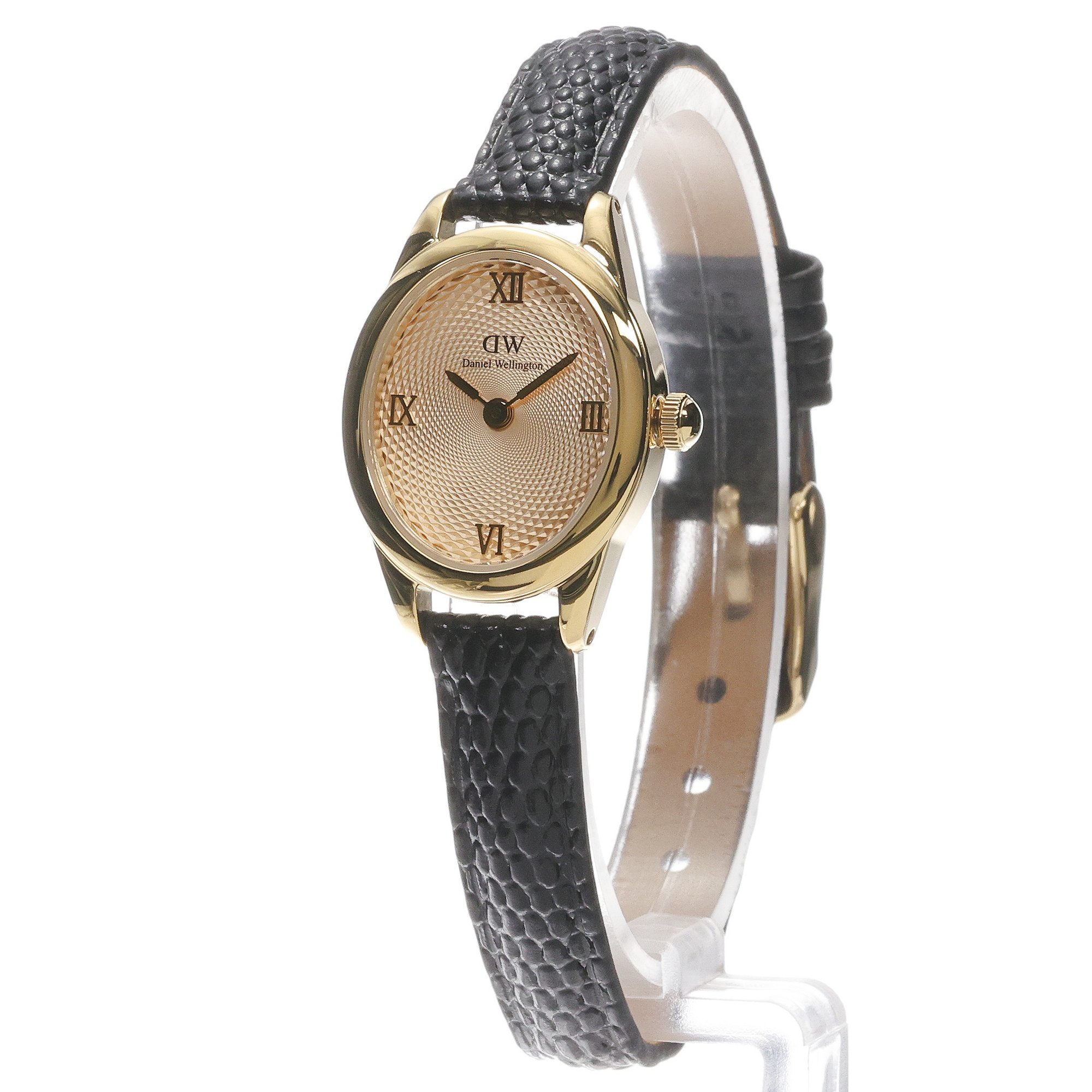 Daniel Wellington DW00100897 Damskie Ophelia Mini Black Lizard Unitone Guilloche Gold zegarek damski klasyczny mineralne