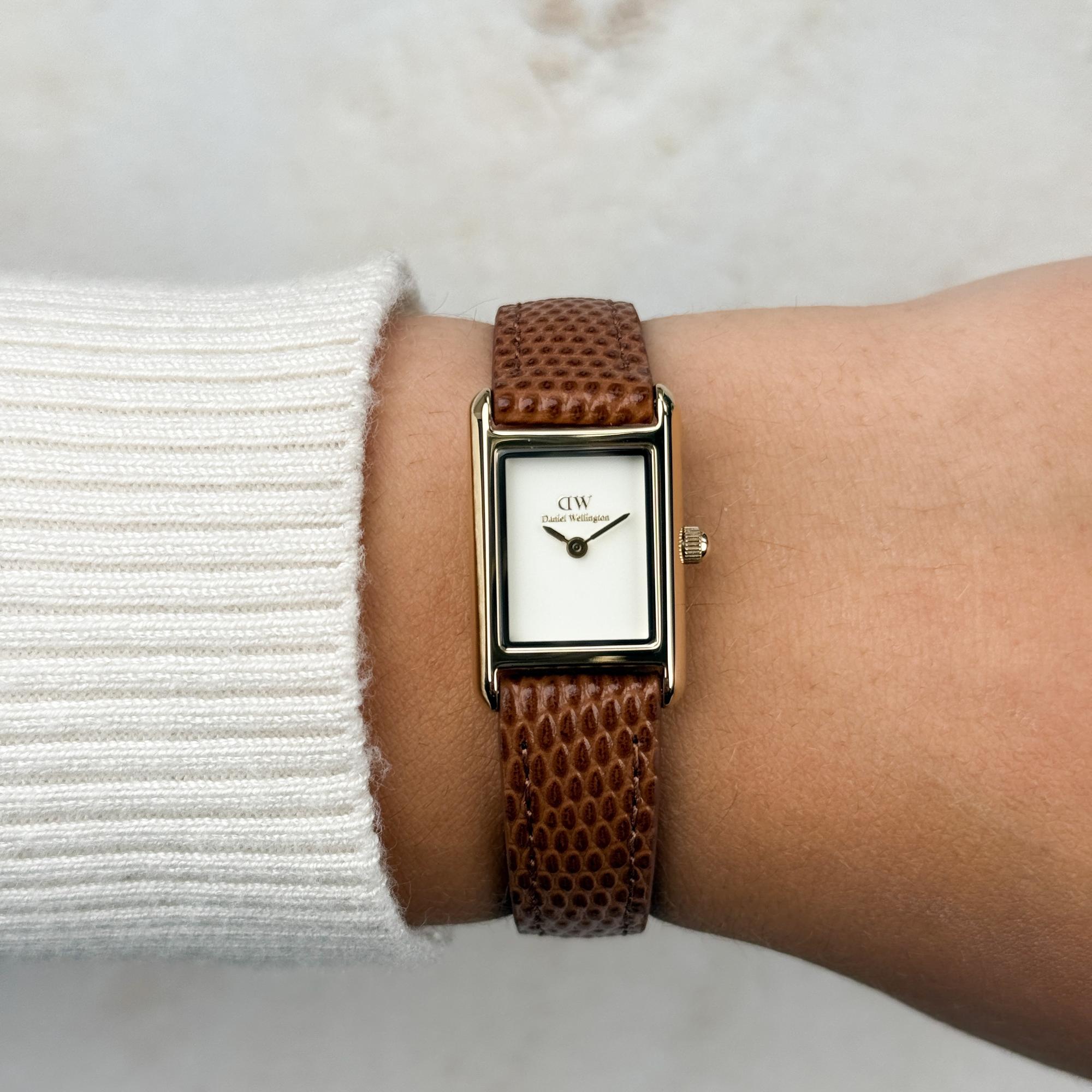 Daniel Wellington DW00100905 Bound Mini Light Brown Lizard Gold Damskie klasyczny zegarek złoty - miniatura 9