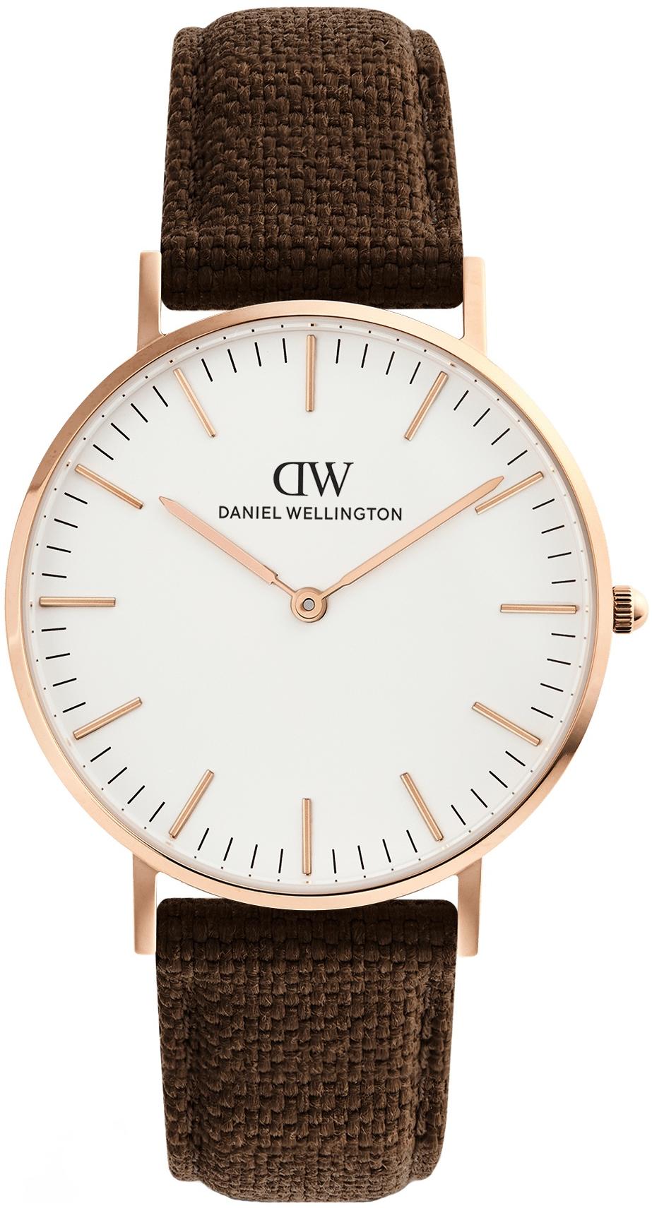Classic Brown Canvas Rose Gold 36mm Daniel Wellington DW00100945 