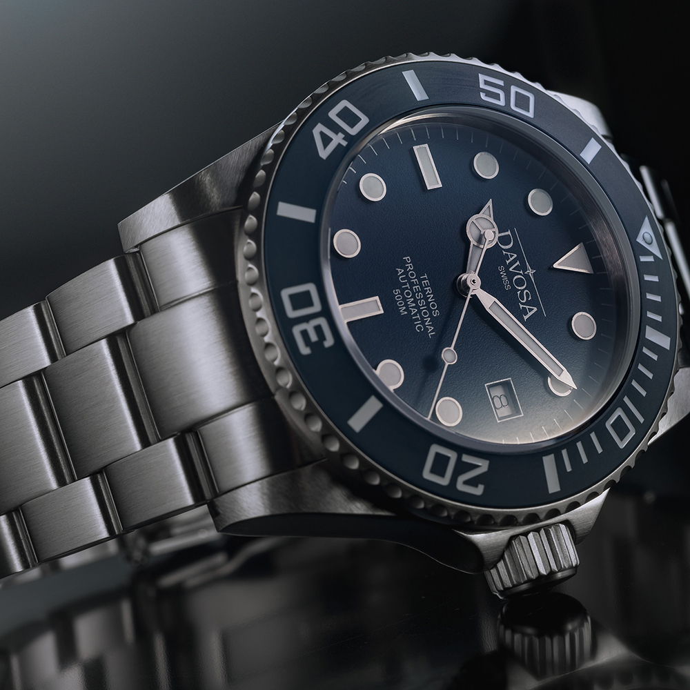Davosa 161.582.45 zegarek srebrny sportowy Diving bransoleta - miniatura 5