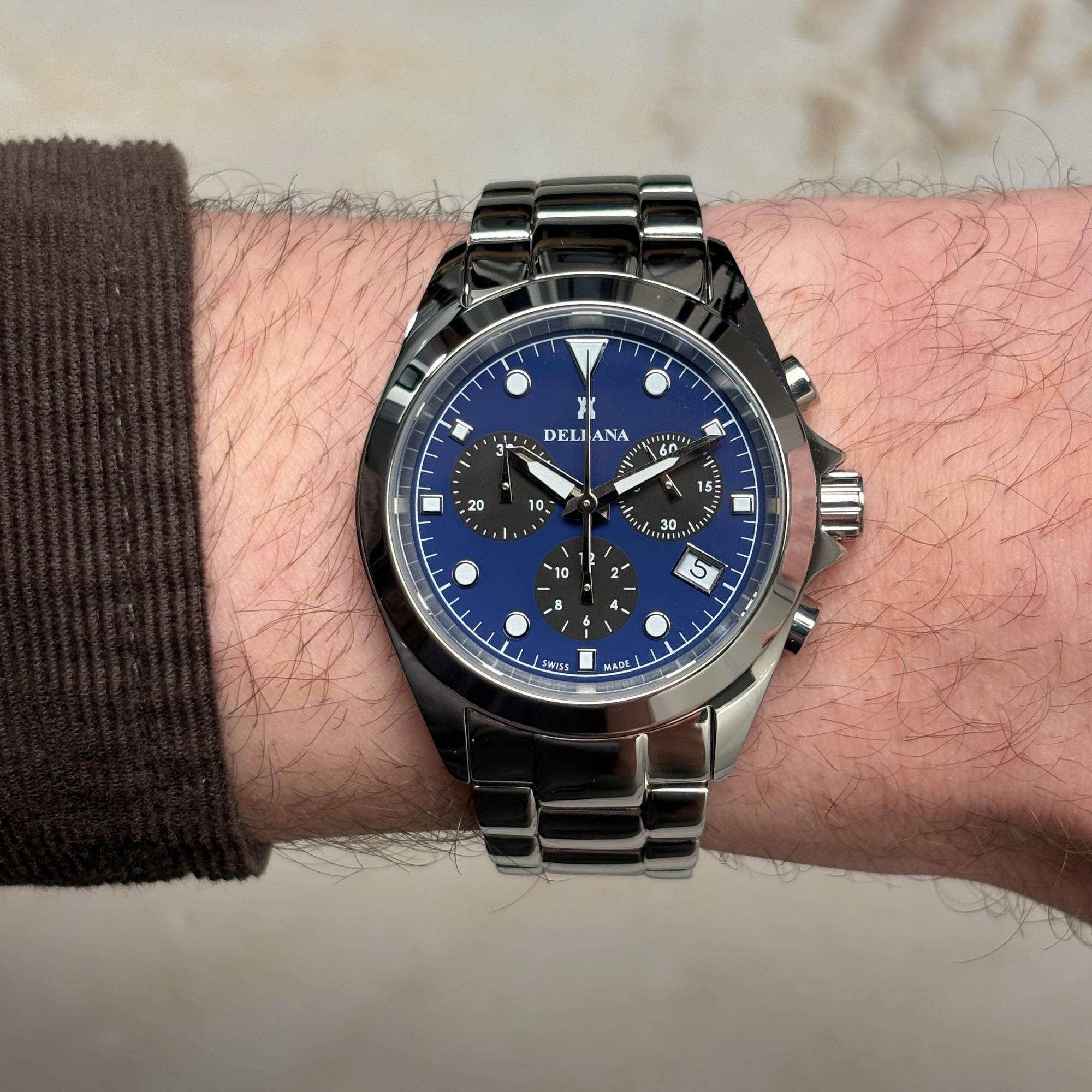 Delbana 417017646041 Ravenna Ravenna Chronograph zegarek męski elegancki szafirowe - miniatura 8