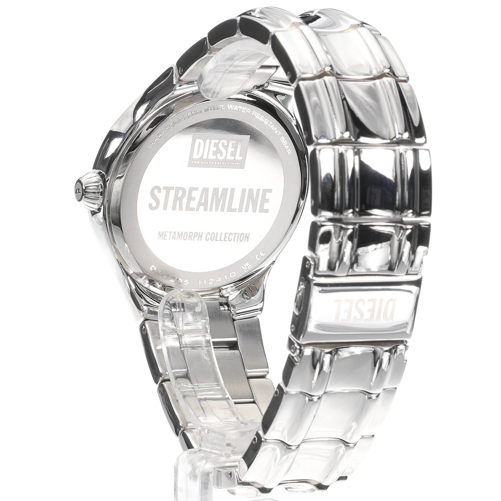 Diesel DZ2205 zegarek srebrny klasyczny Streamline bransoleta - miniatura 4